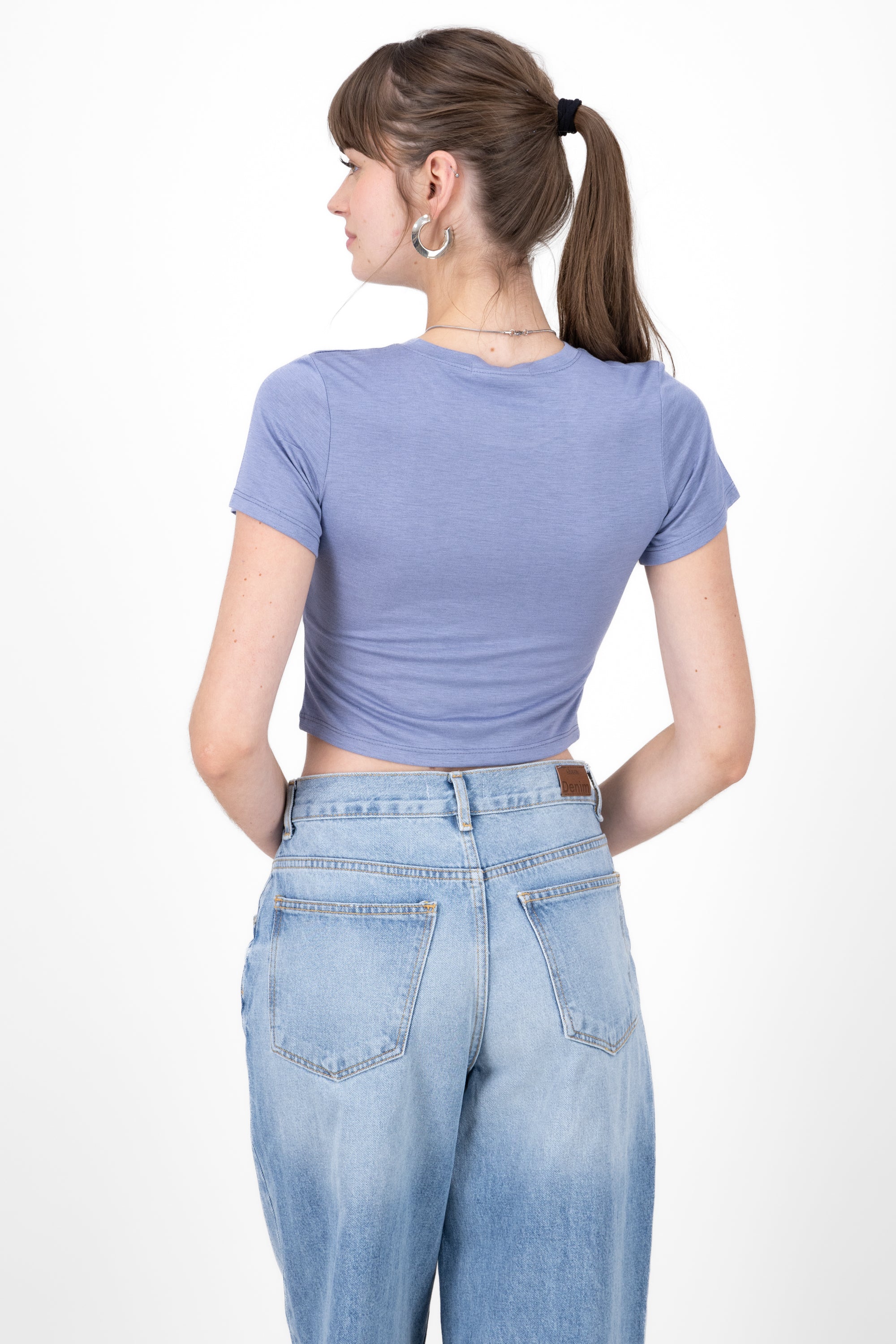 Crop Racing shirt INDIGO