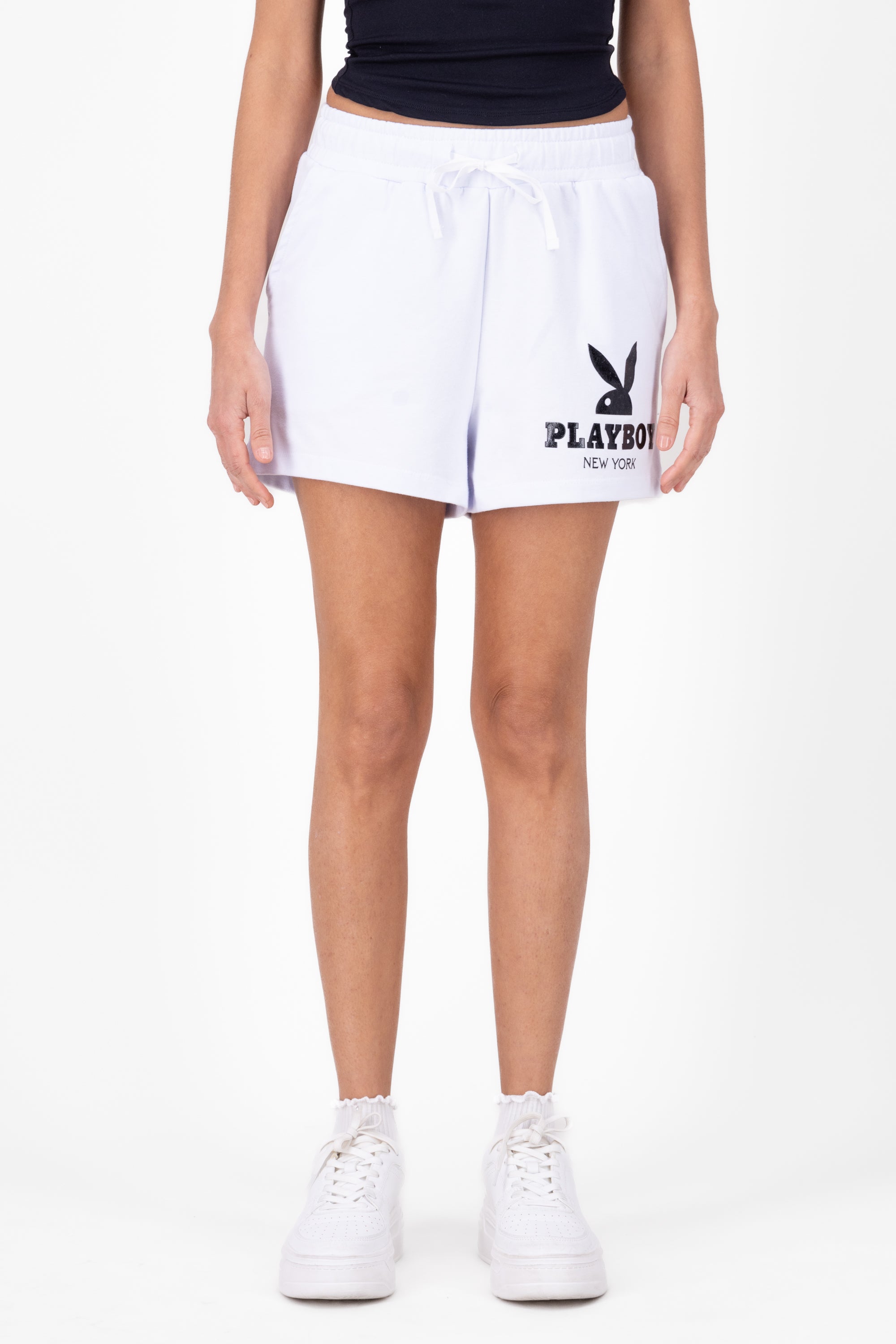 Short playboy estampado con bolsas BLANCO