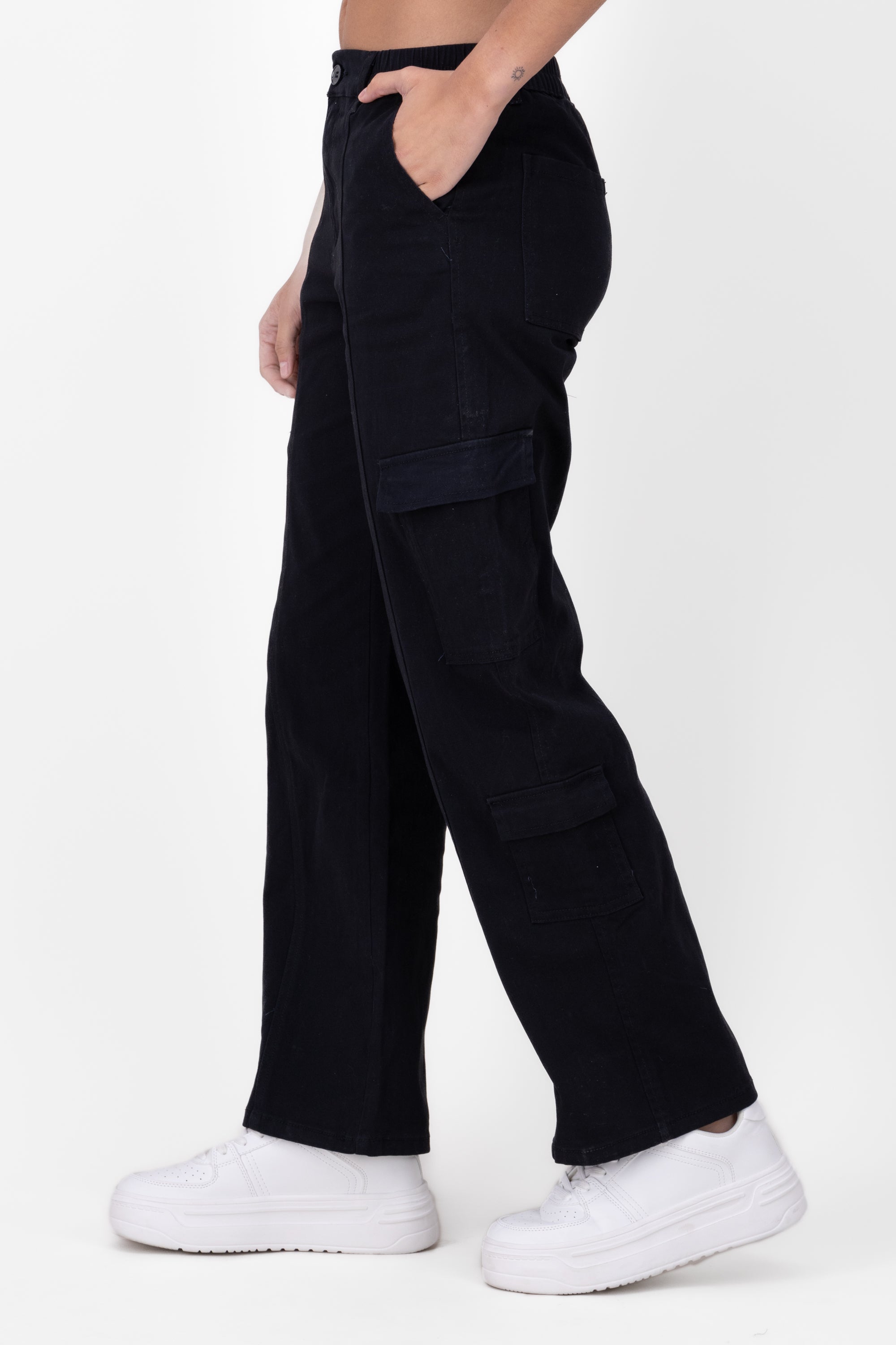 Pantalones Cargo Wide Leg NEGRO