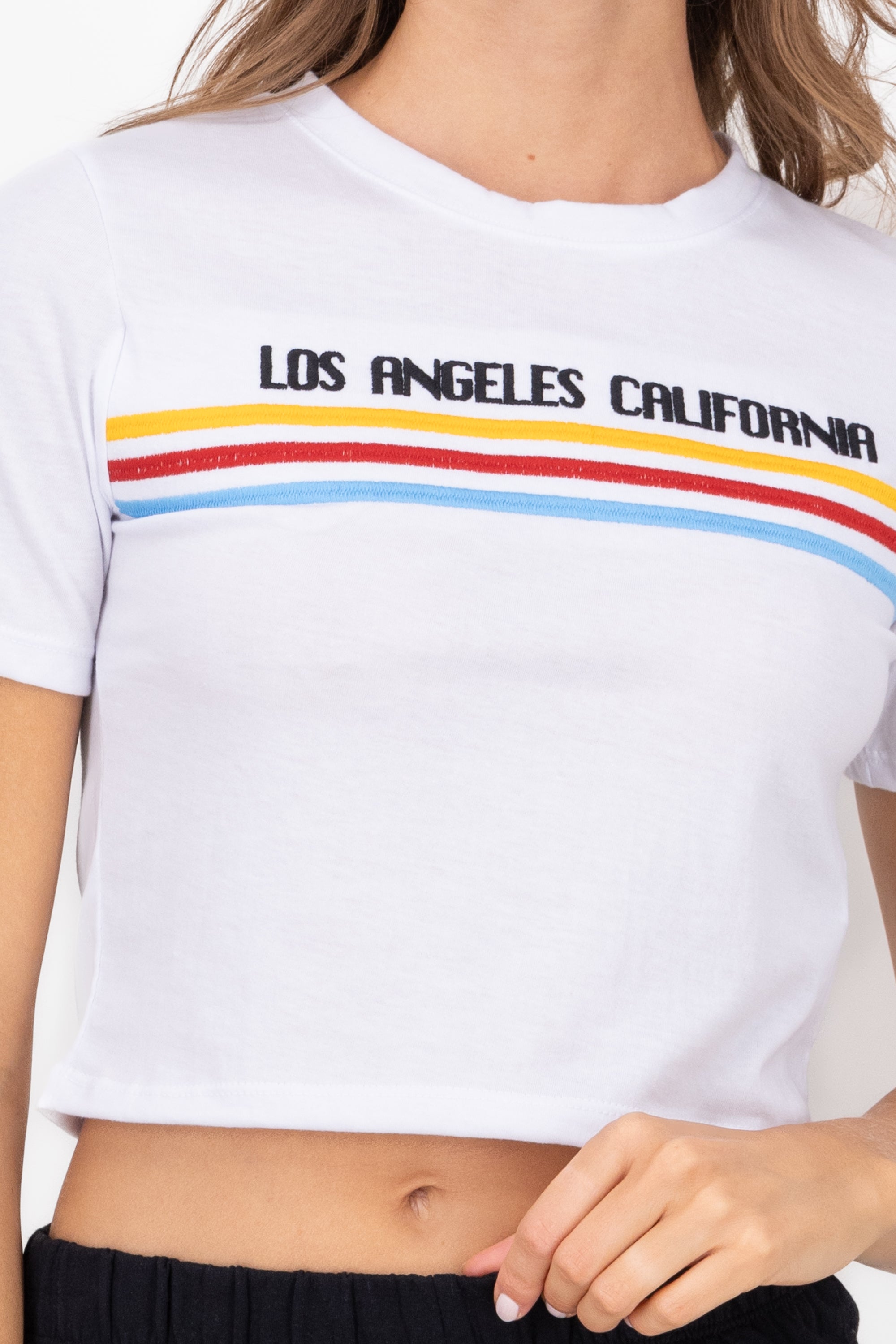 Playera Rayas Los Angeles BLANCO