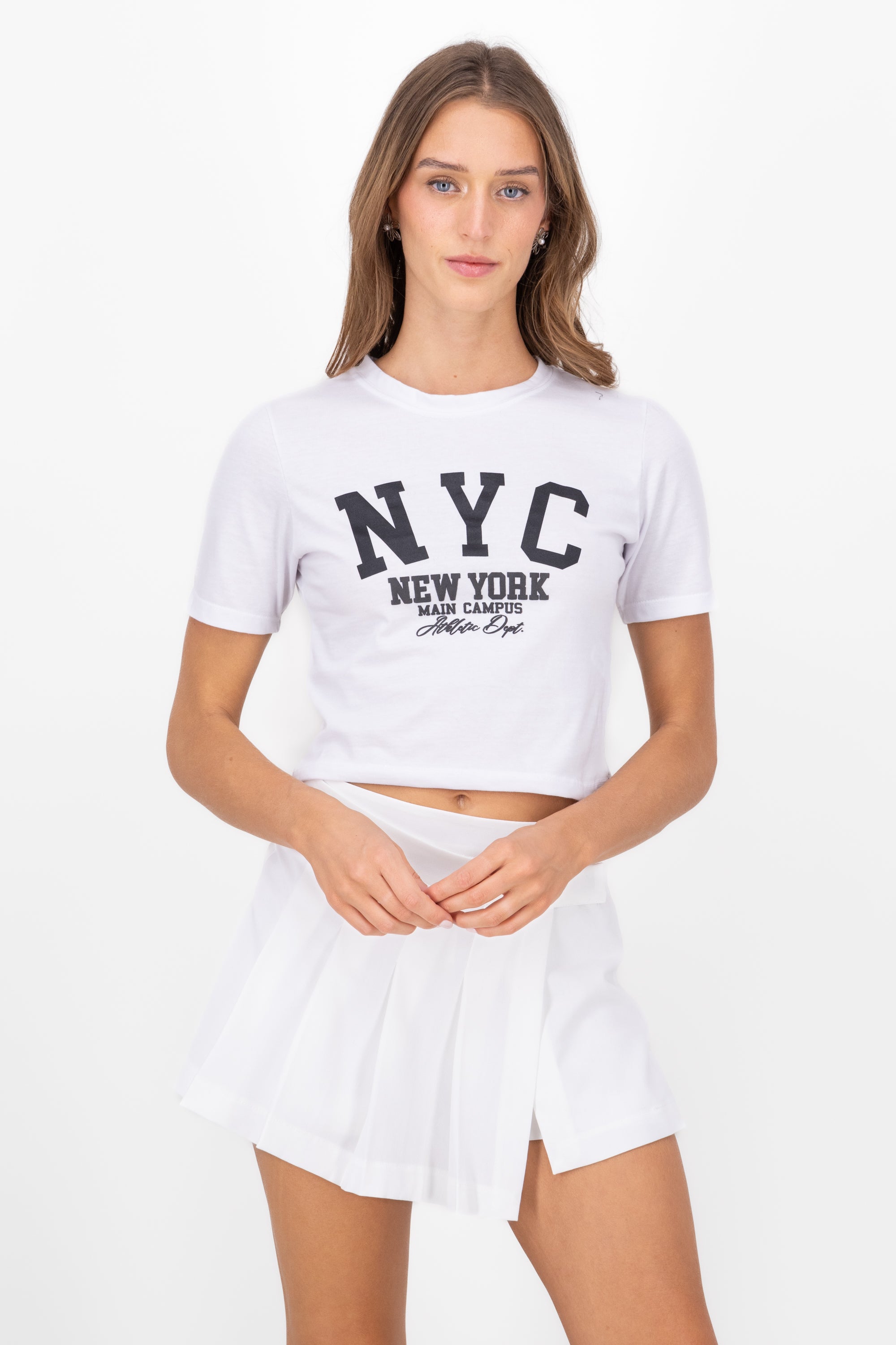 CROP NYC SHORT CORT MANAGA T -shirt WHITE