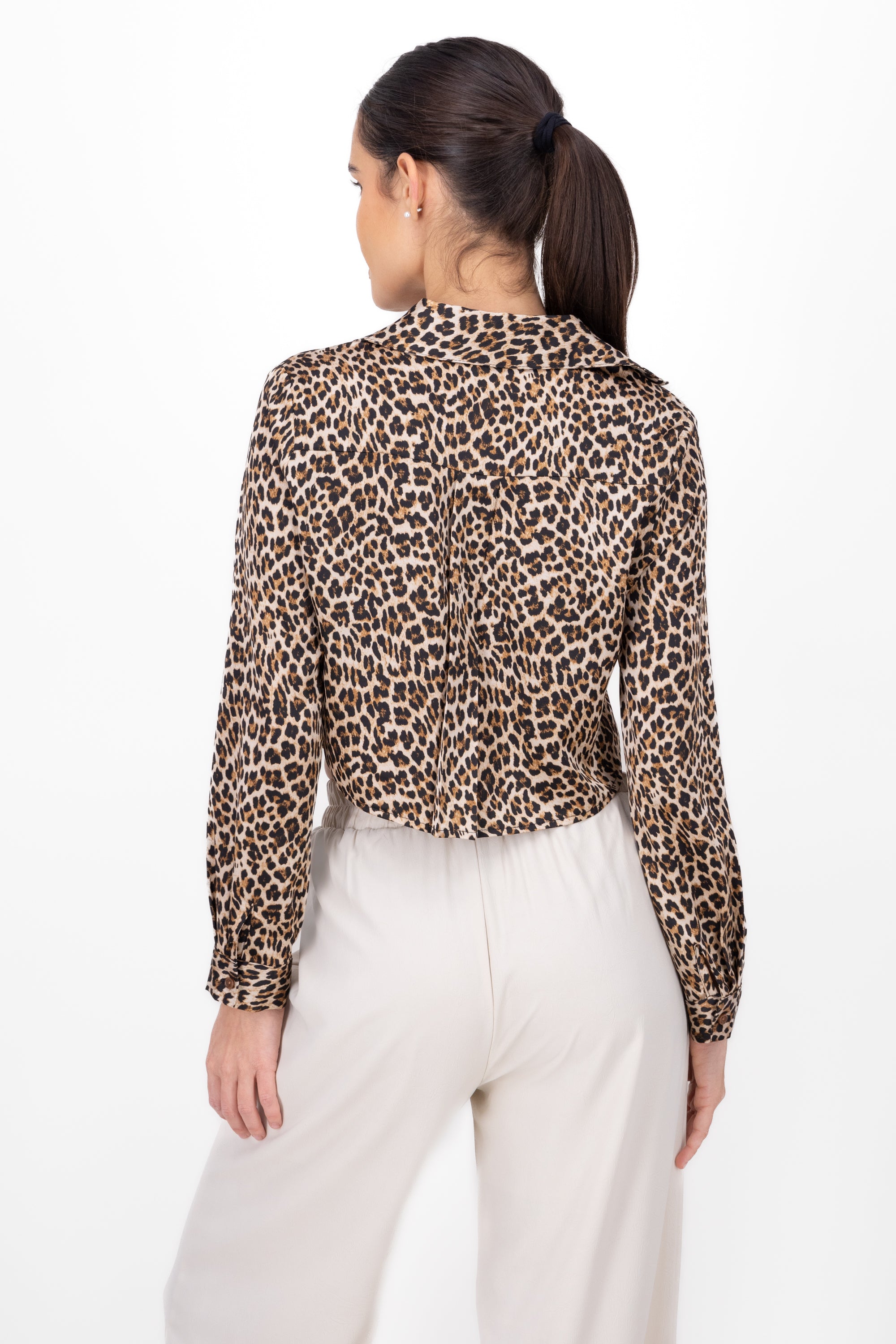 Leopardo Manga Long Hypsters shirt CAFE COMBO