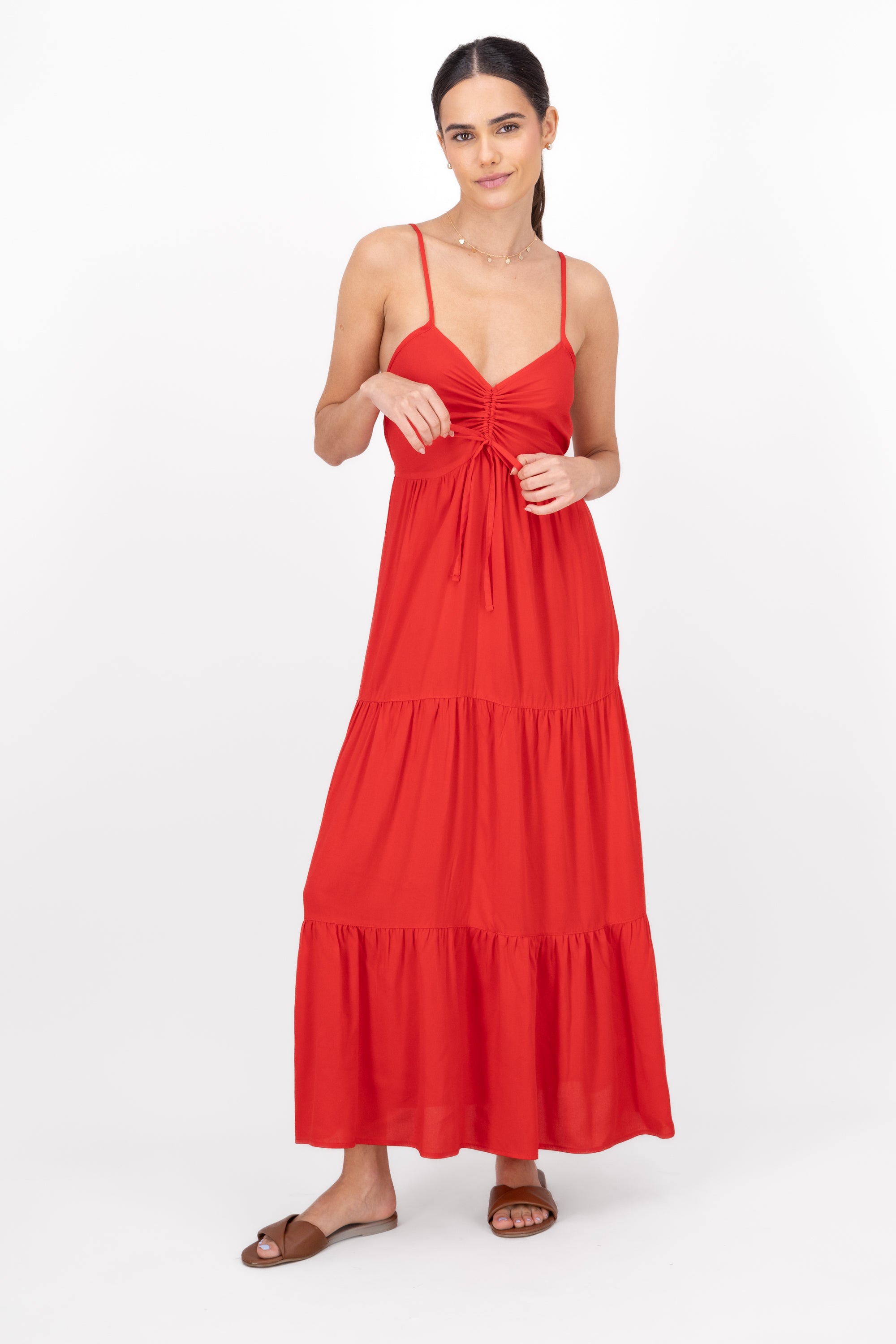 Vestido maxi tirantes ROJO