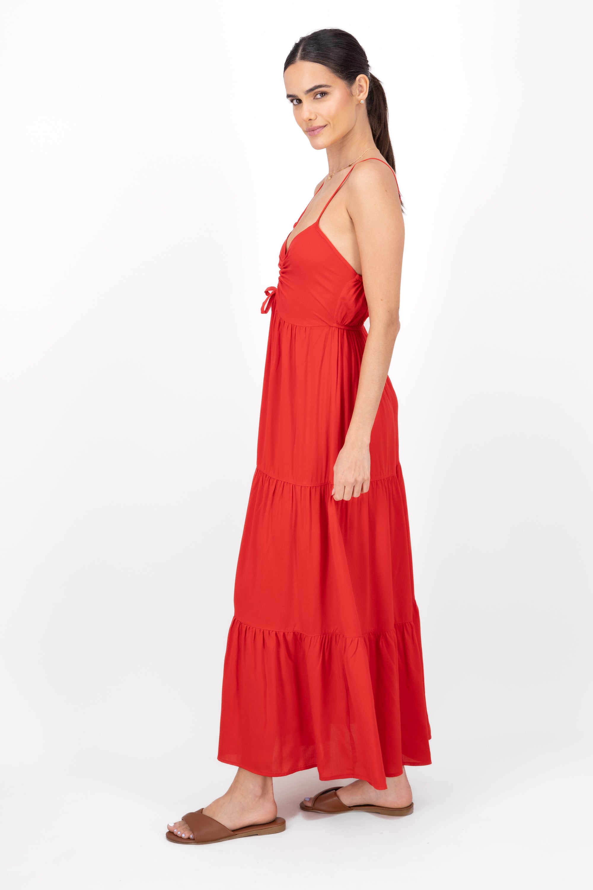 Vestido maxi tirantes ROJO