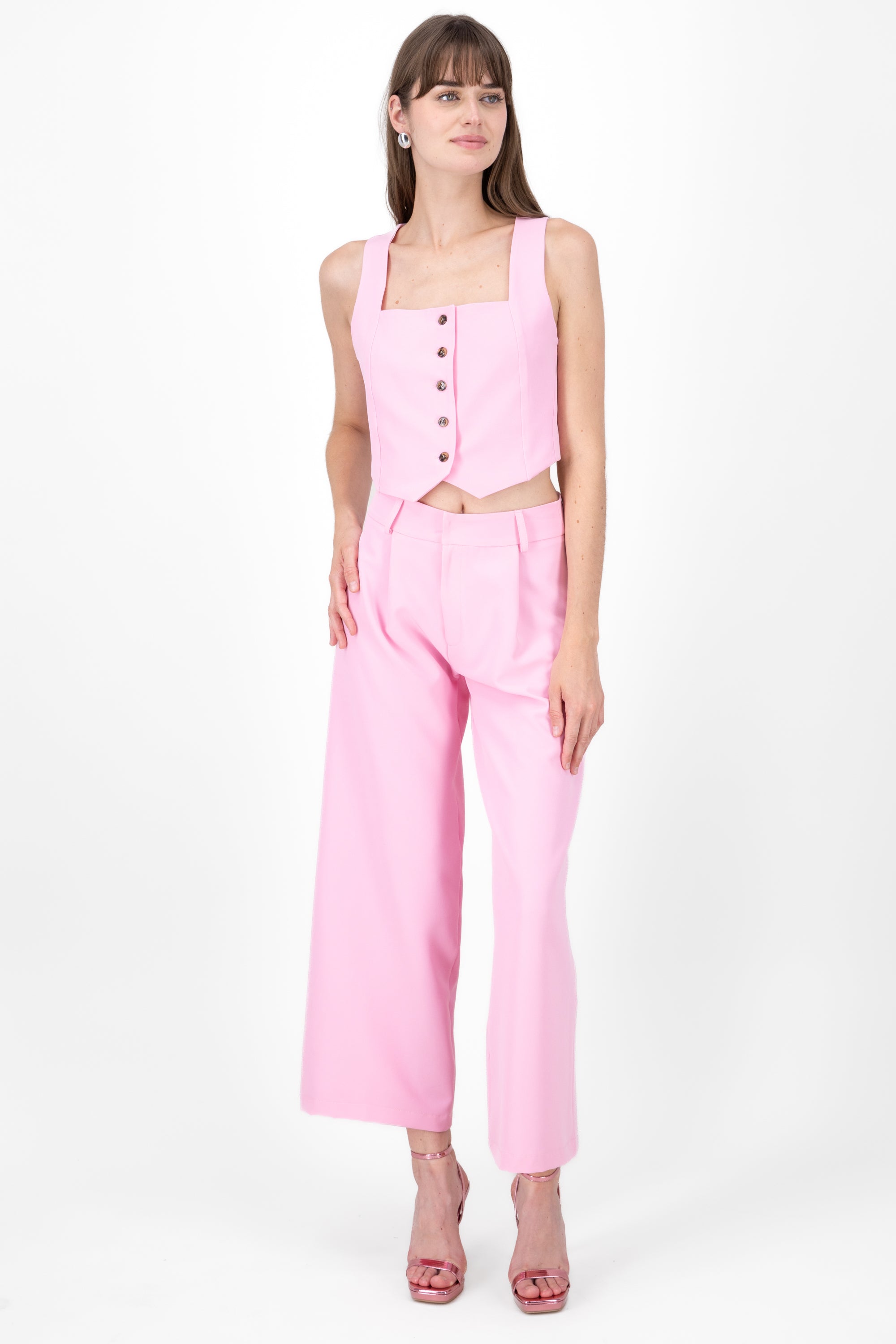 Pantalon sastre con pretina y pinzas Hypsters ROSA PASTEL