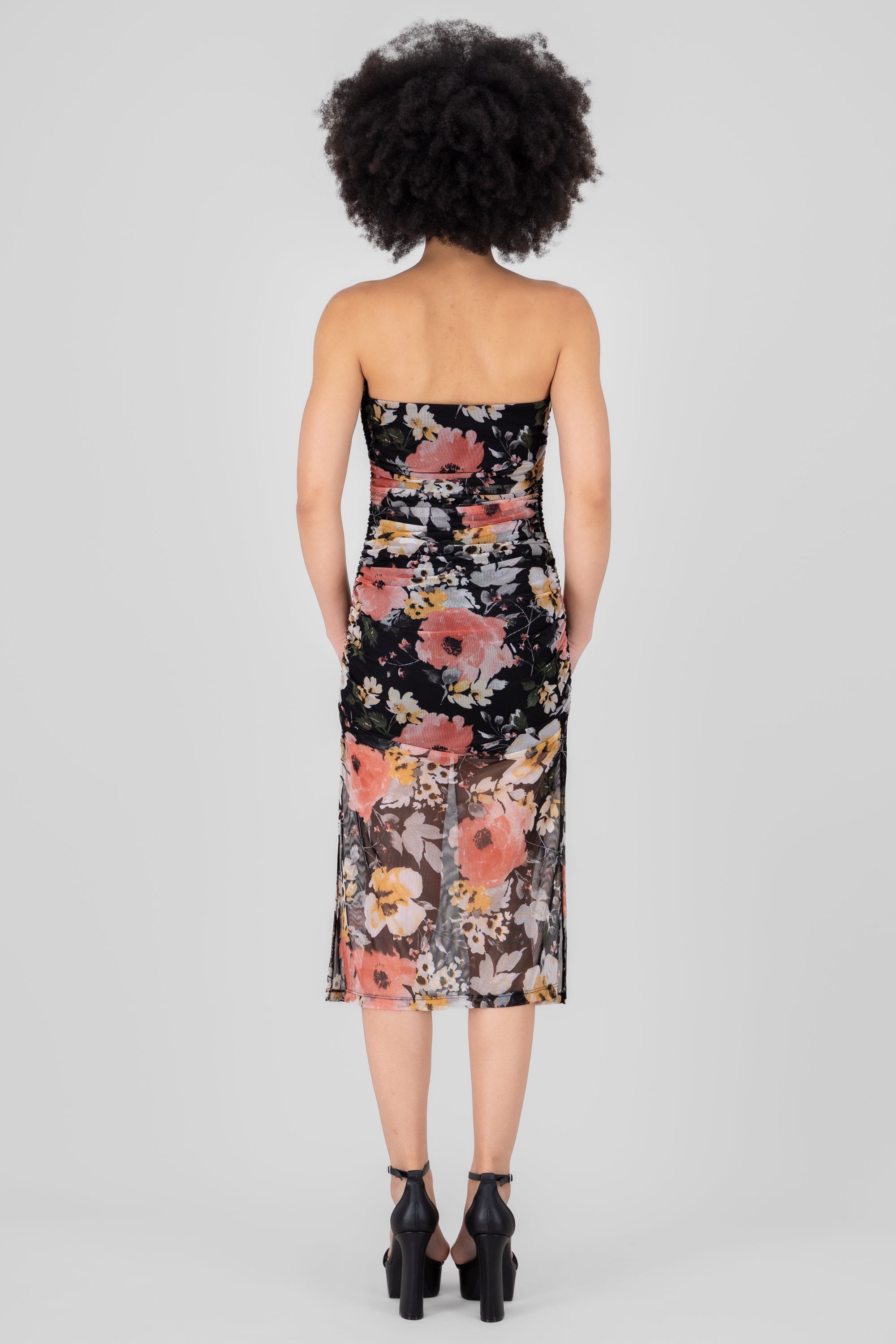 MIDI MESS DRESS MISH HYPSTER FLOWERS Black Combo