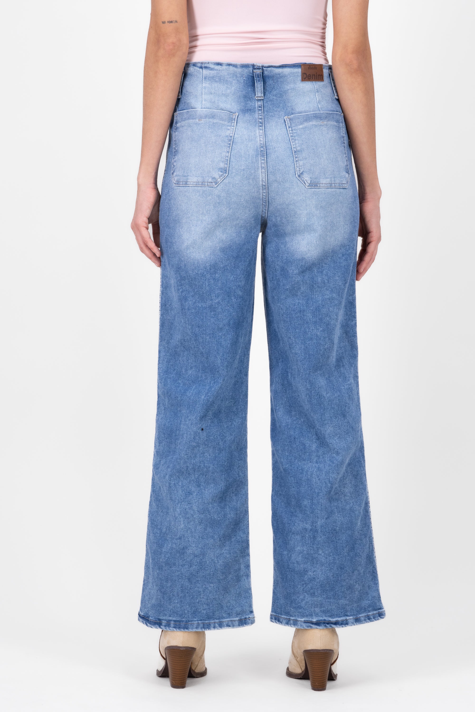 Wide leg jeans without caught Stone Light