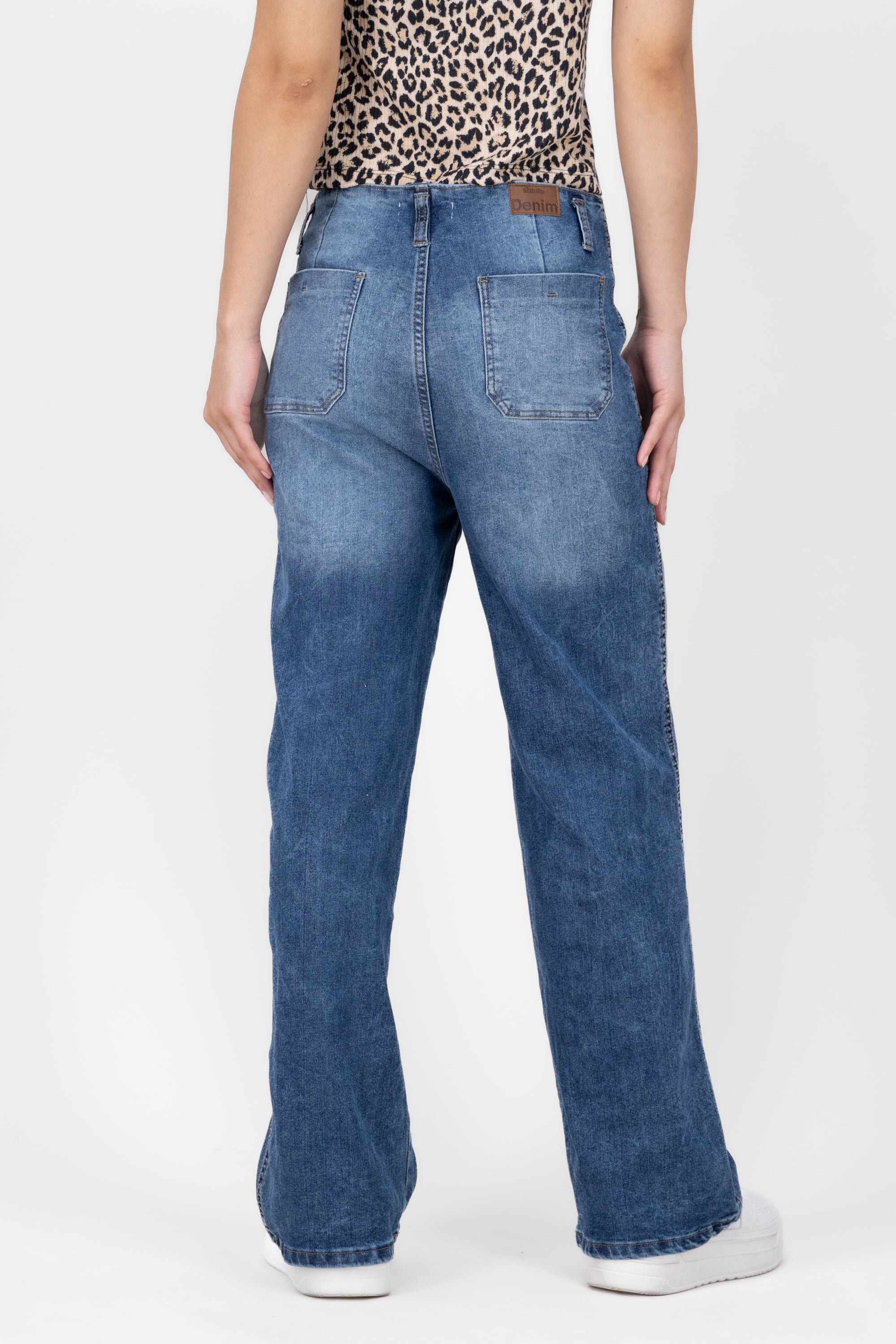 Wide leg jeans without caught Middle Stone