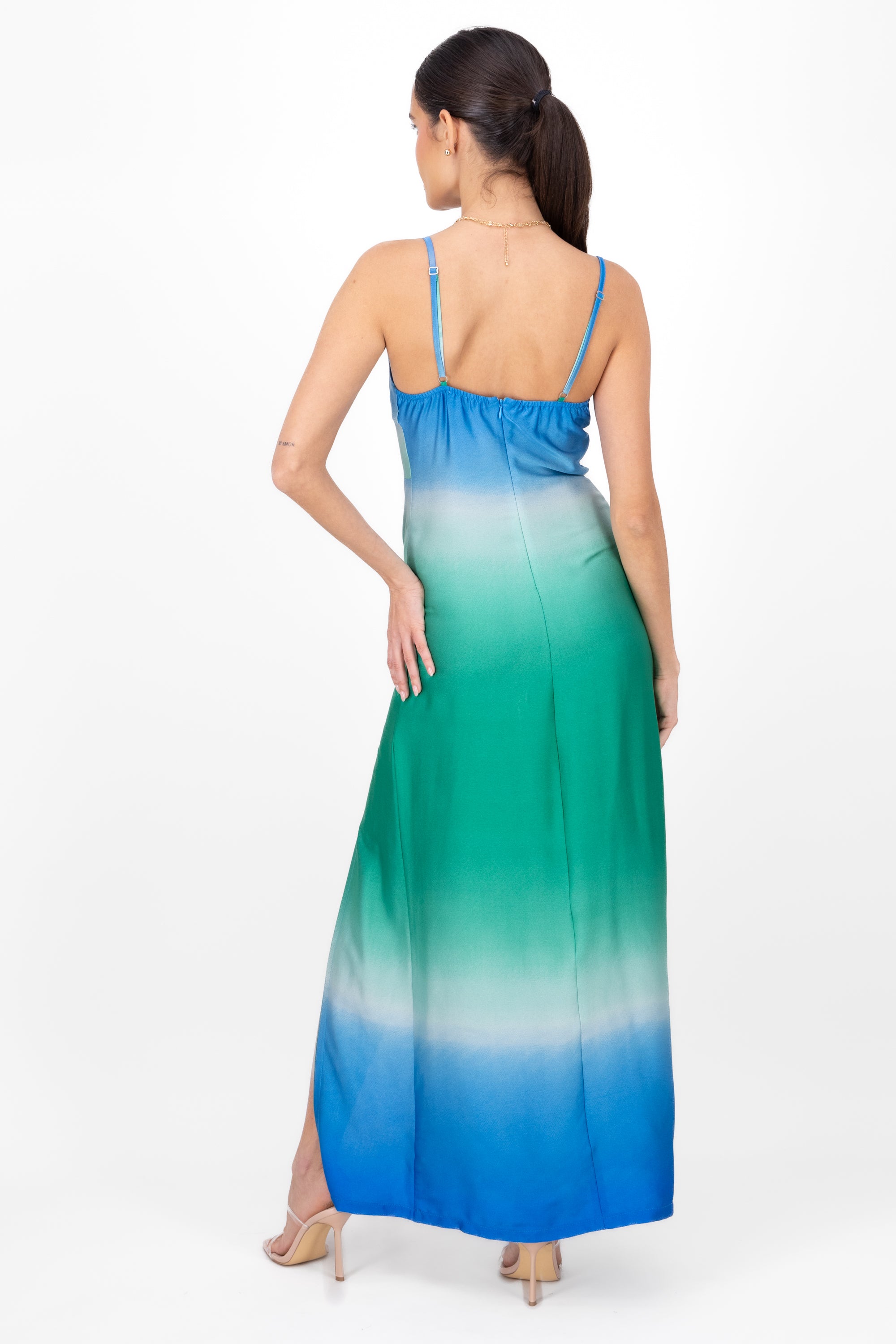 Satin swing neckline Combo blue