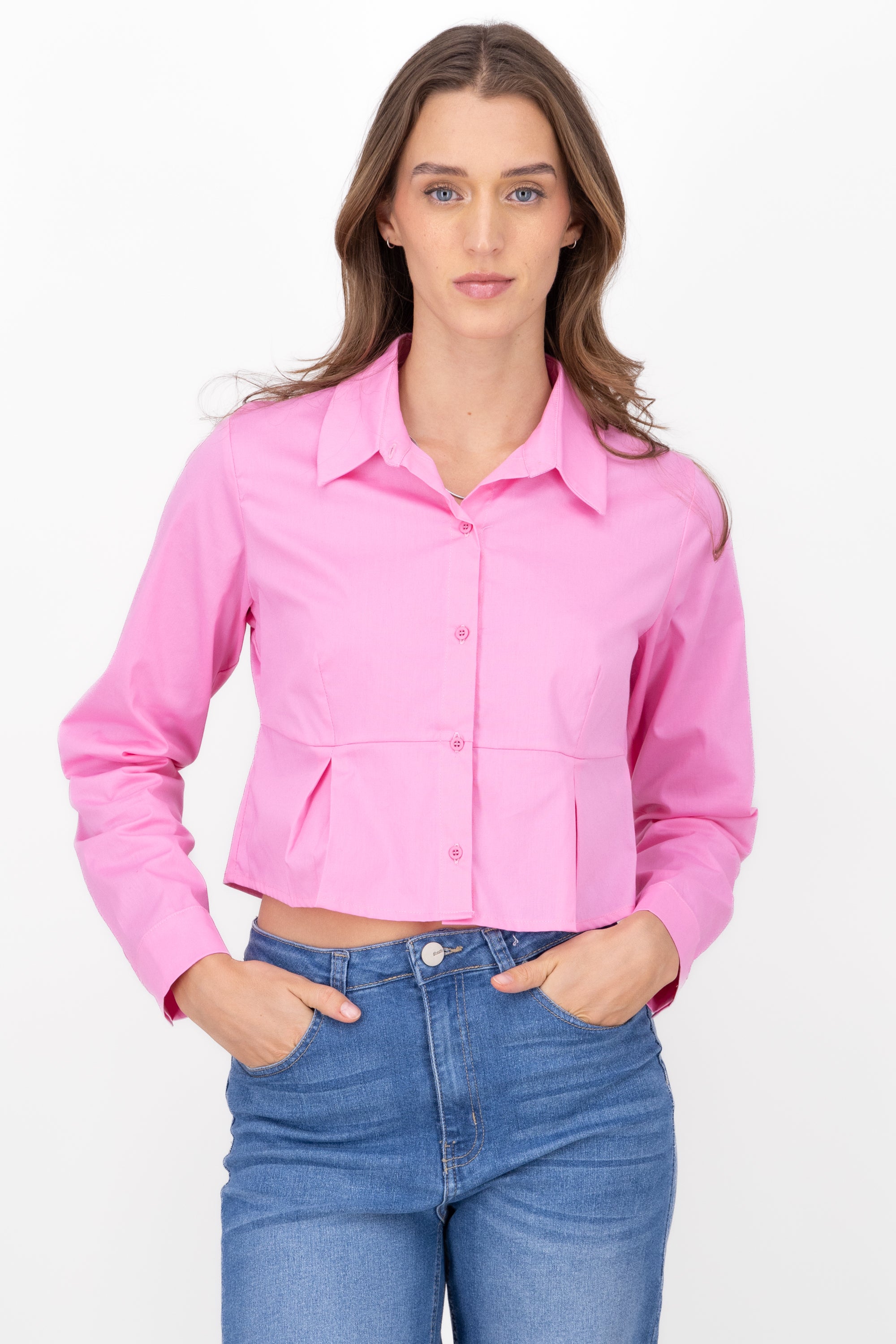 Camisa detalle pinzas ROSA