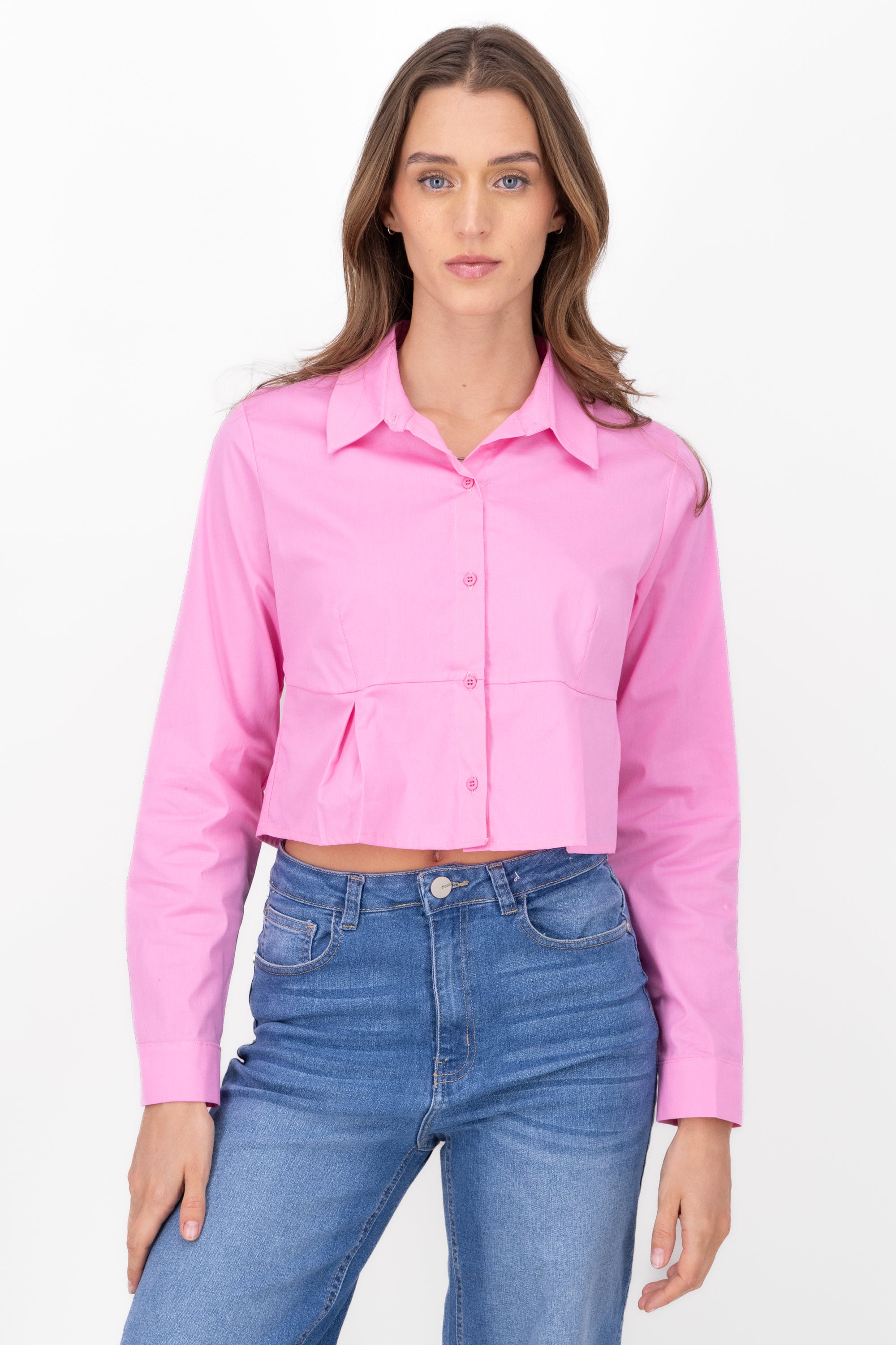 Camisa detalle pinzas ROSA