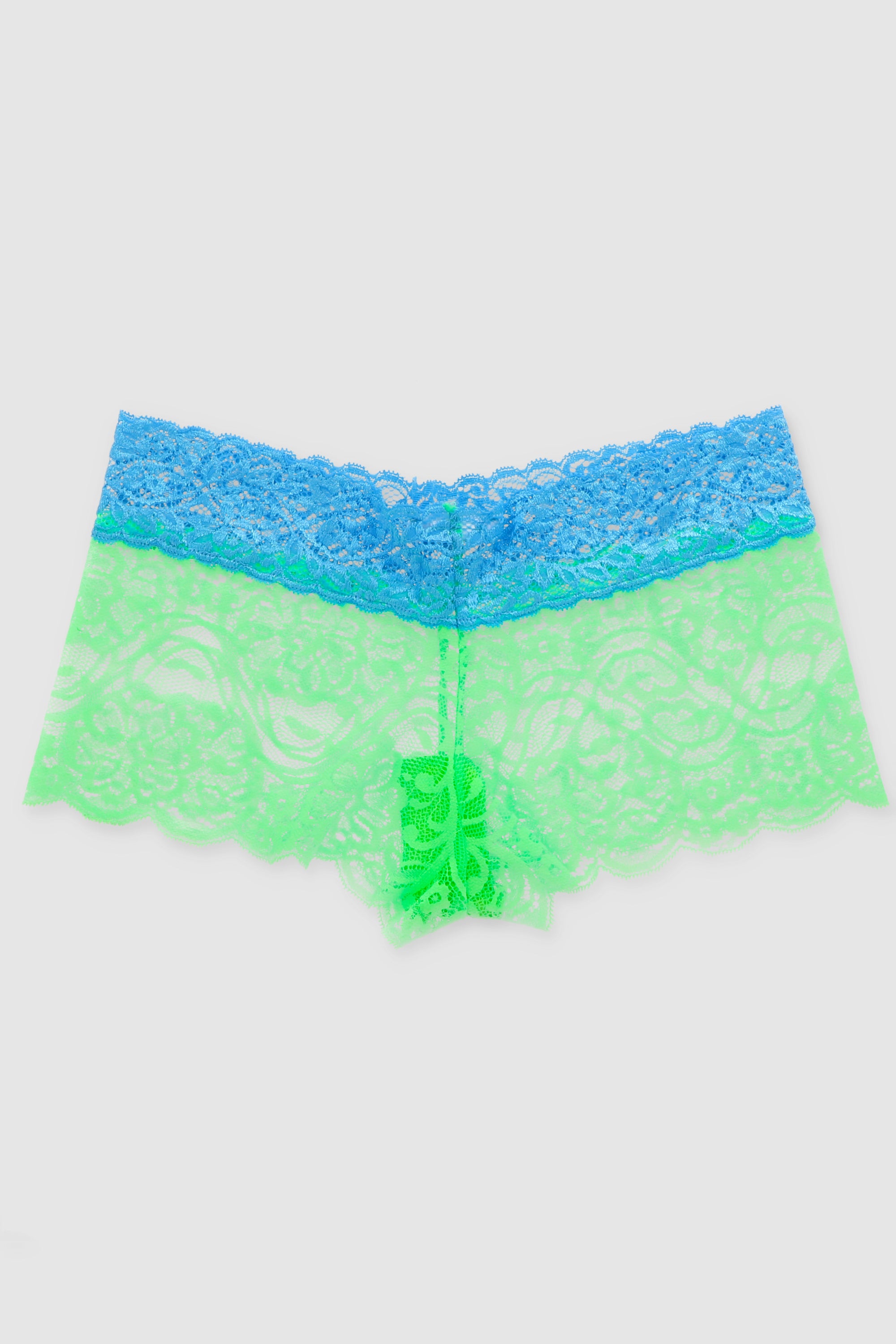 Boxer de encaje bicolor AZUL COMBO