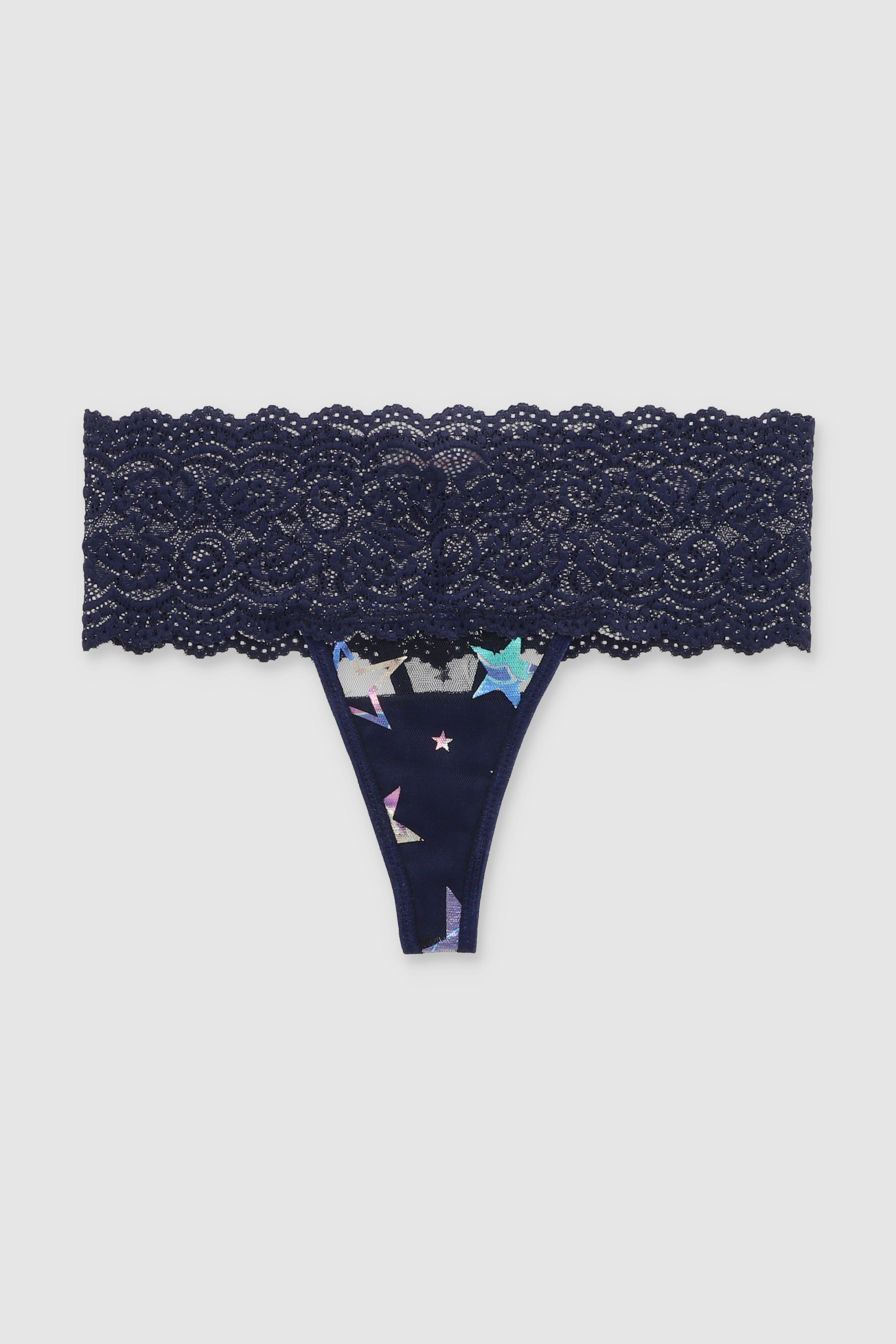 Tanga de estrellas textura metálico AZUL