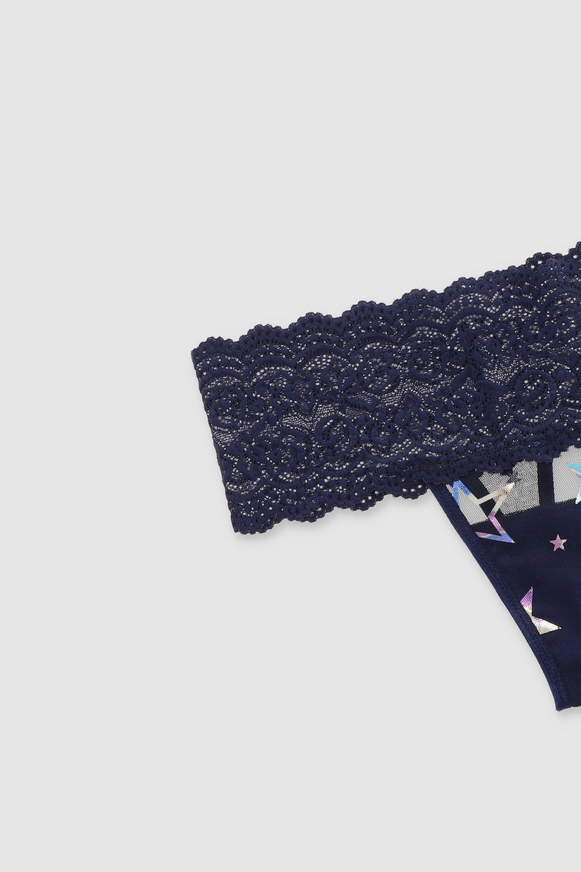 Tanga de estrellas textura metálico AZUL