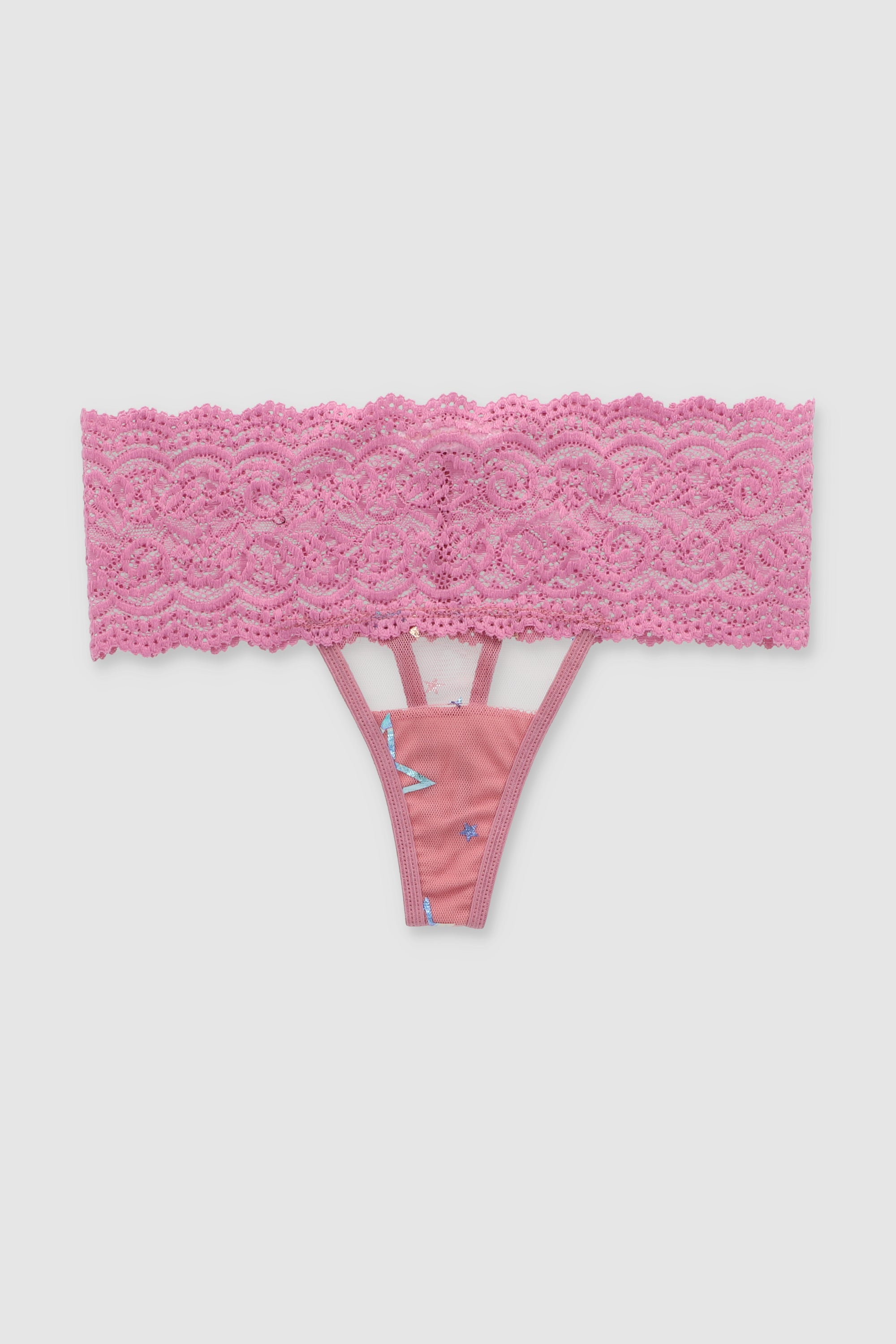 Tanga de estrellas textura metálico PALO DE ROSA
