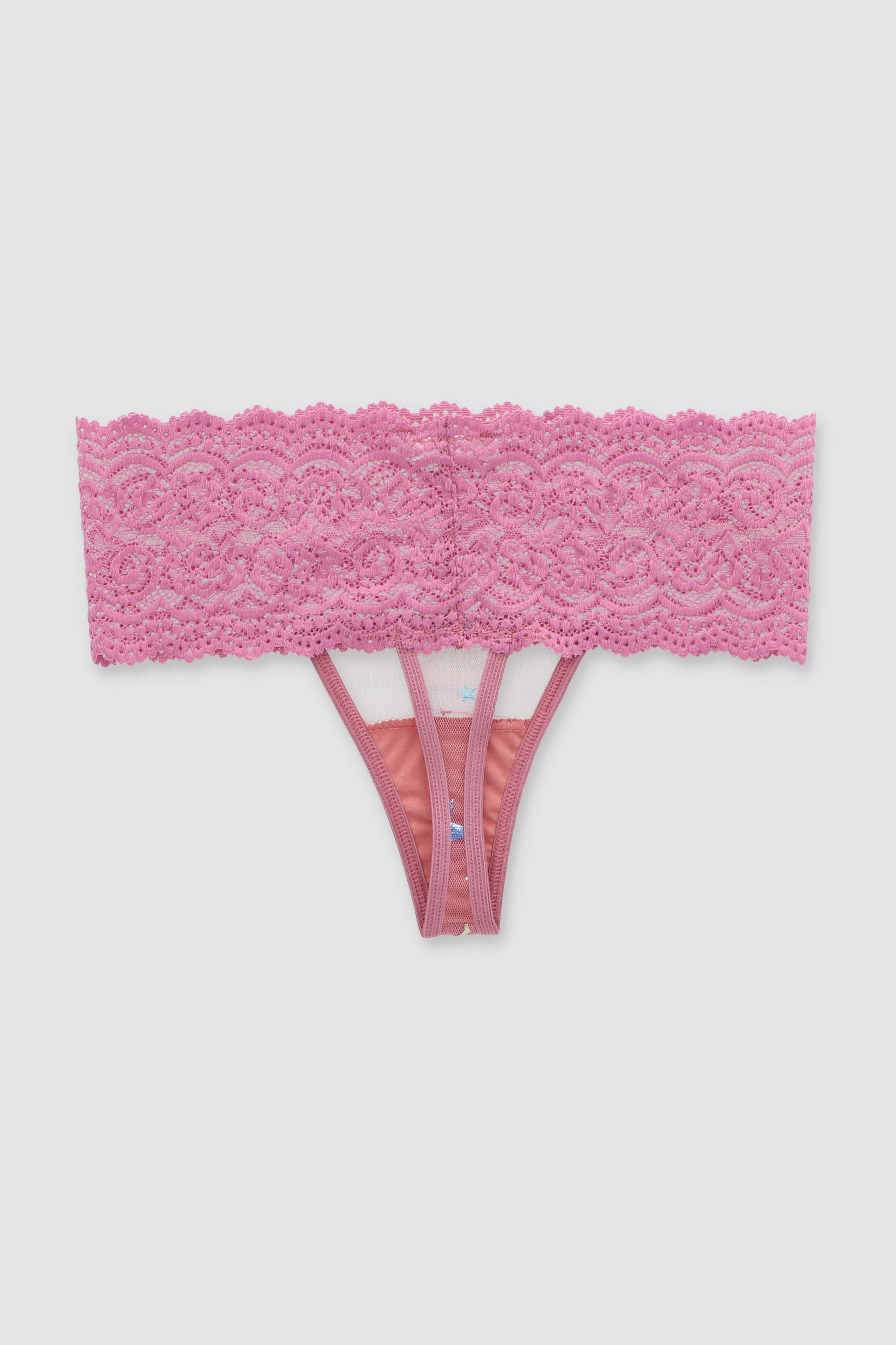Tanga de estrellas textura metálico PALO DE ROSA