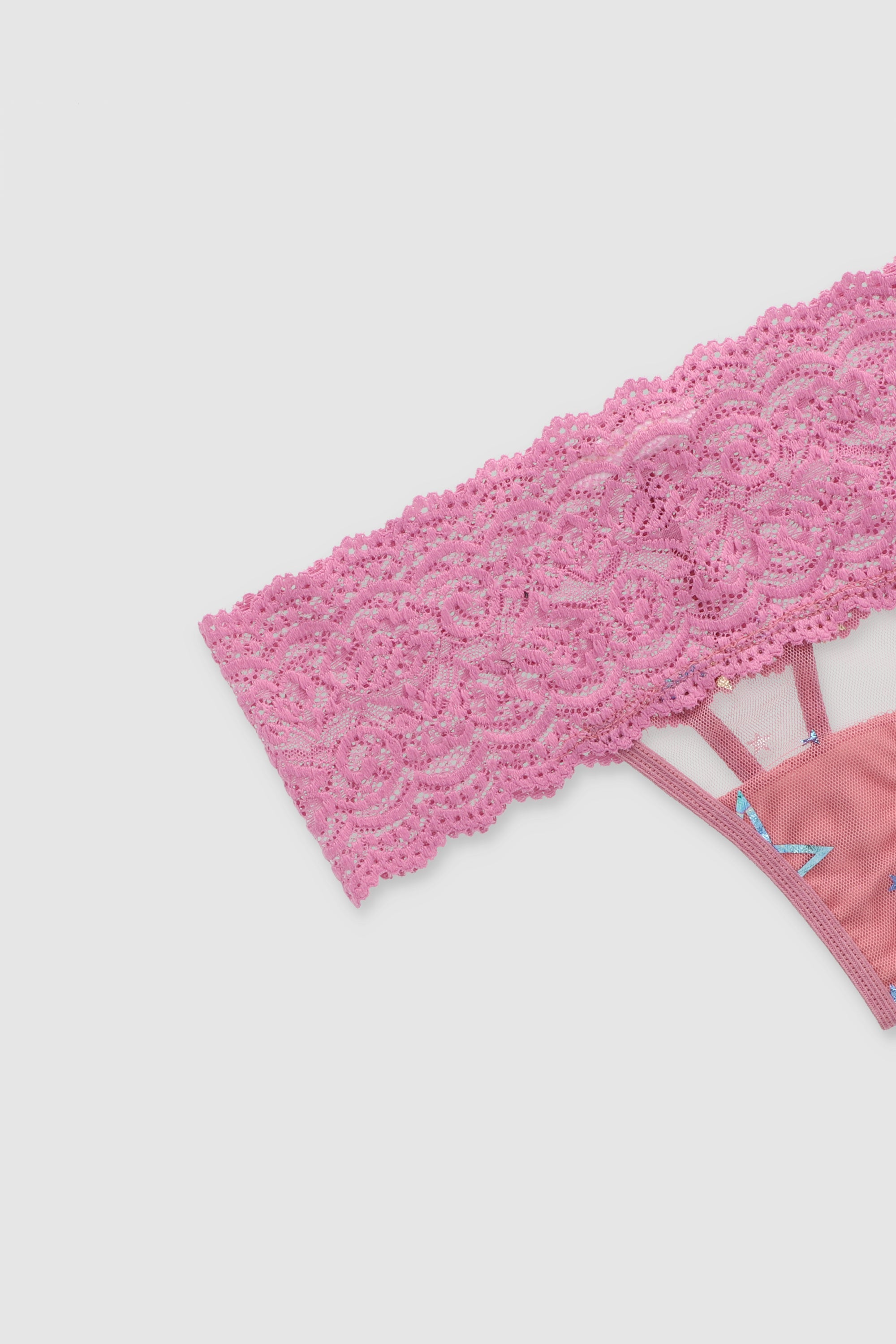 Tanga de estrellas textura metálico PALO DE ROSA