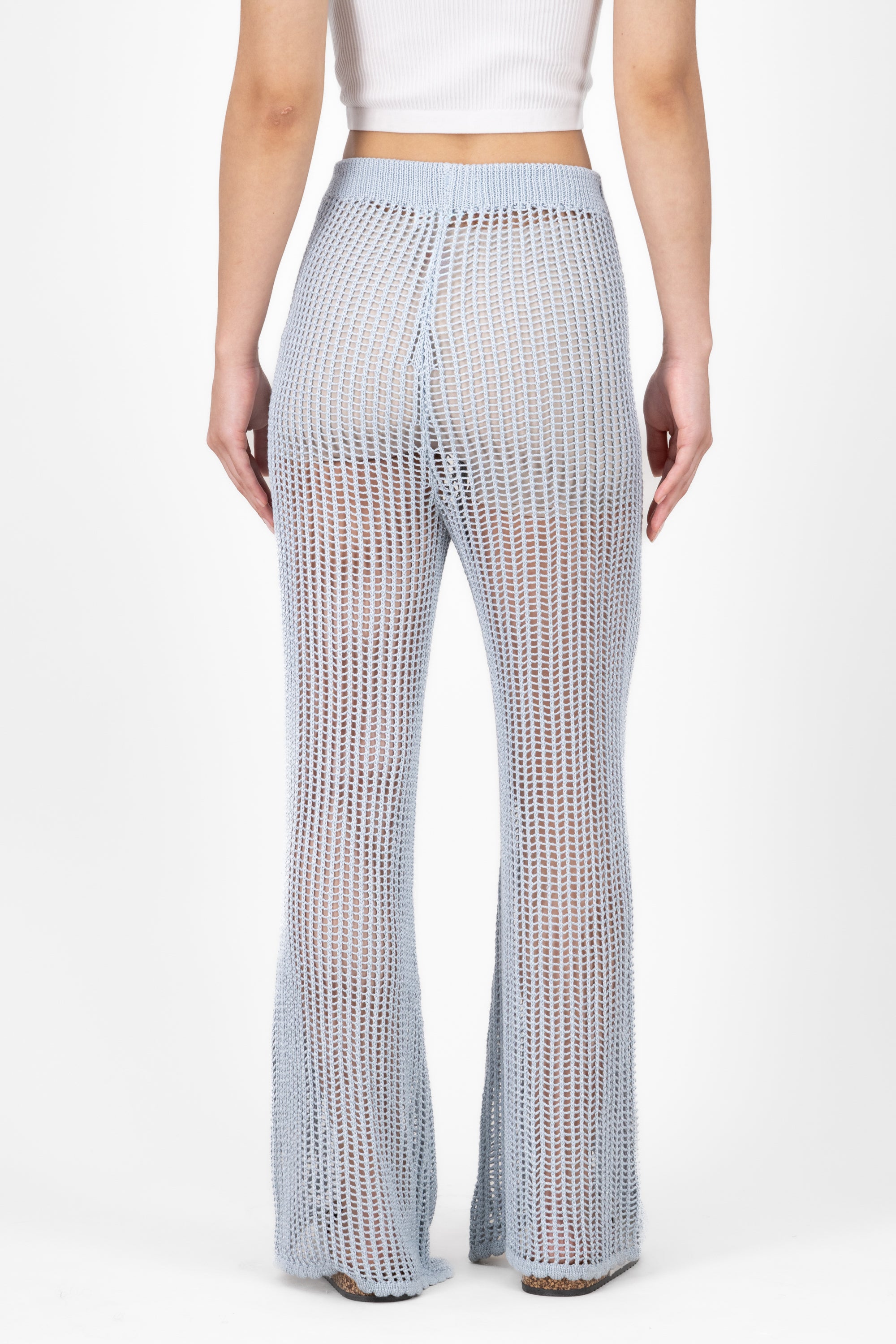 Pantalon tejido crochet AZUL CIELO