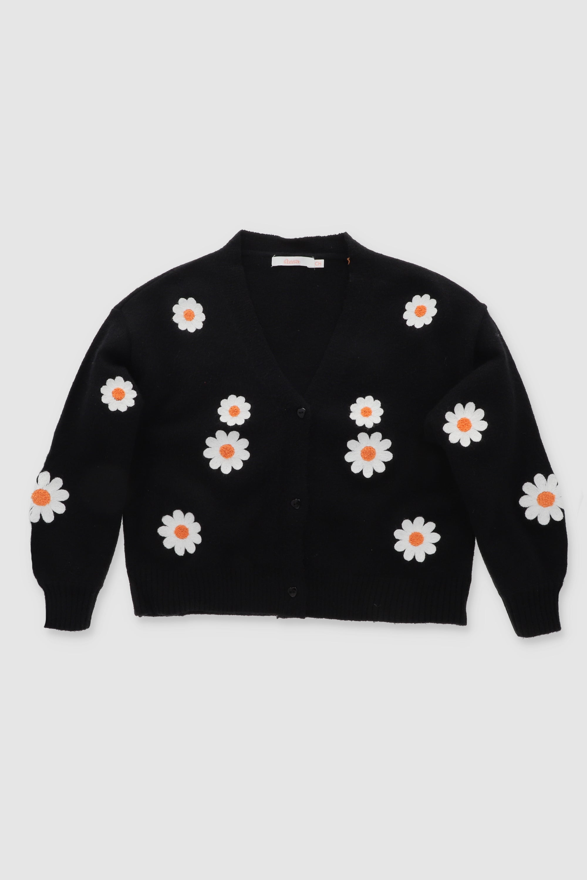Cardigan flores margaritas NEGRO COMBO