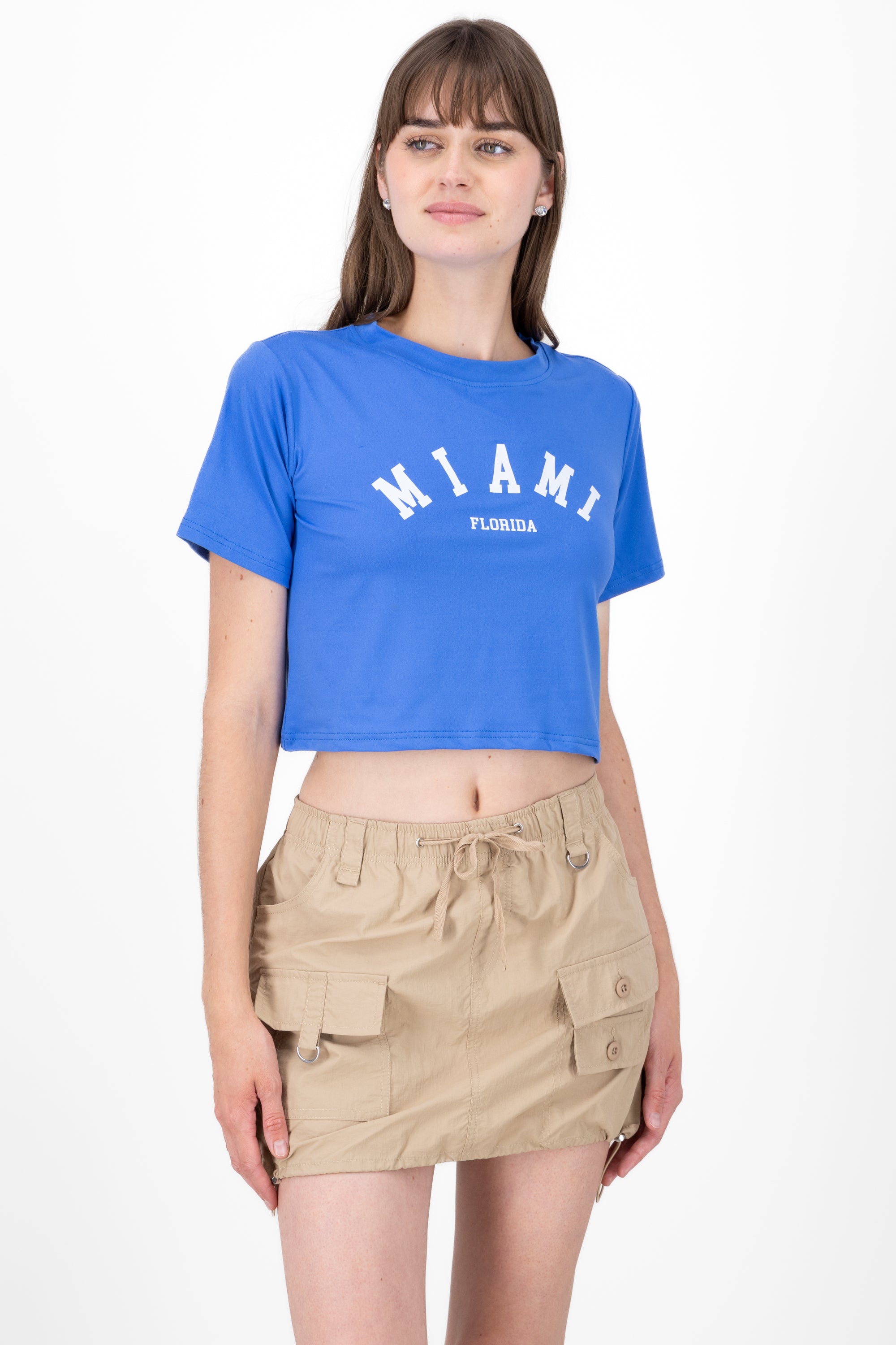 Crop Miami shirt Electric blue