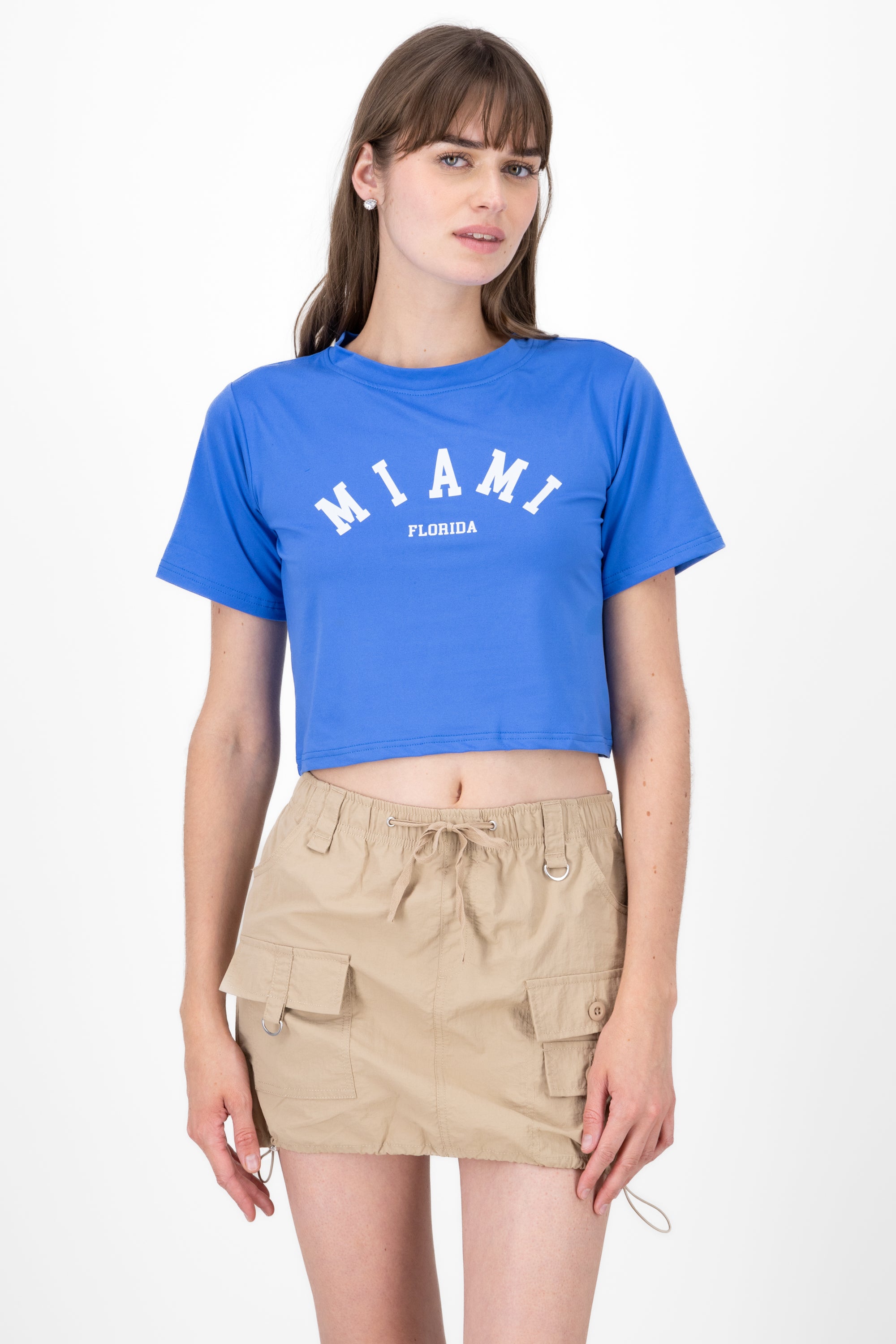 Crop Miami shirt Electric blue