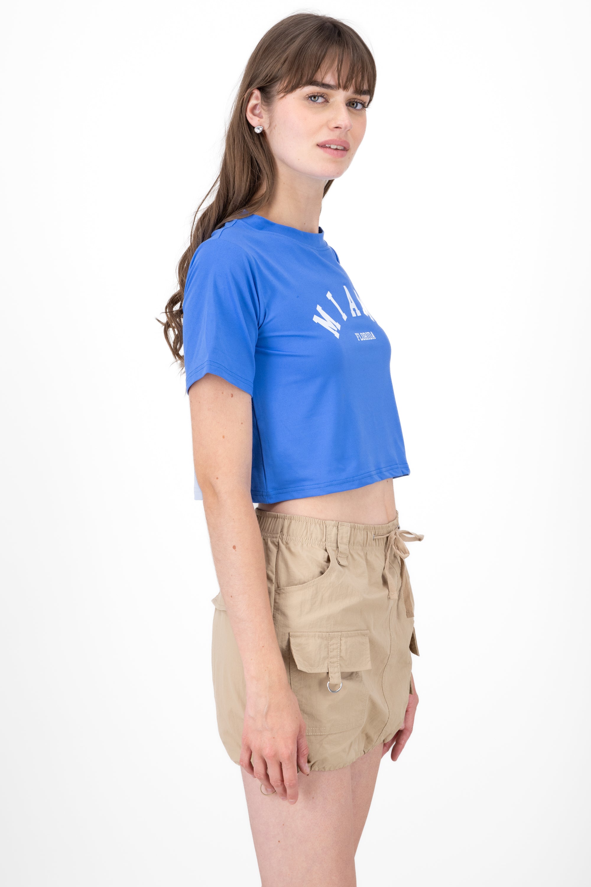 Crop Miami shirt Electric blue