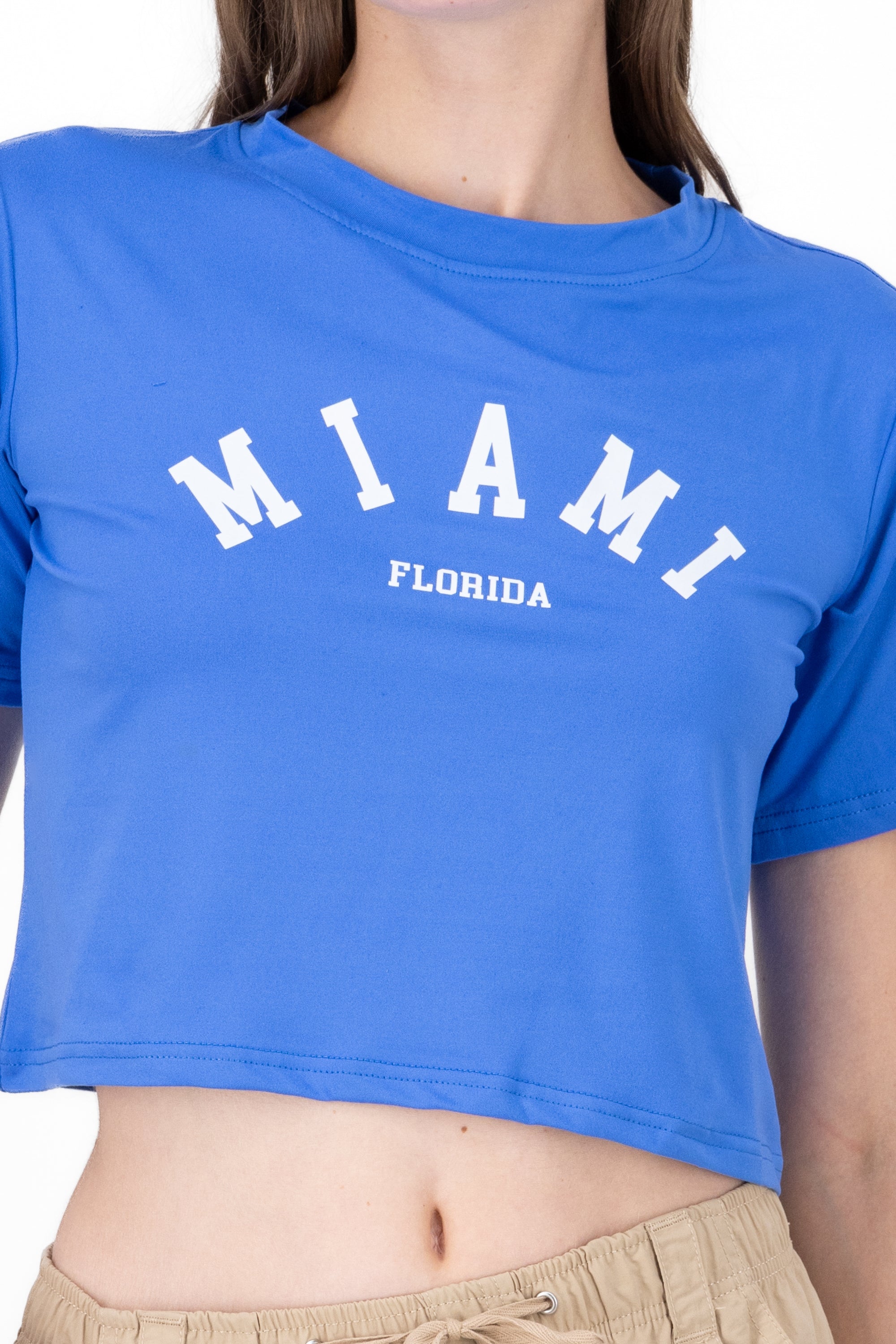 Crop Miami shirt Electric blue