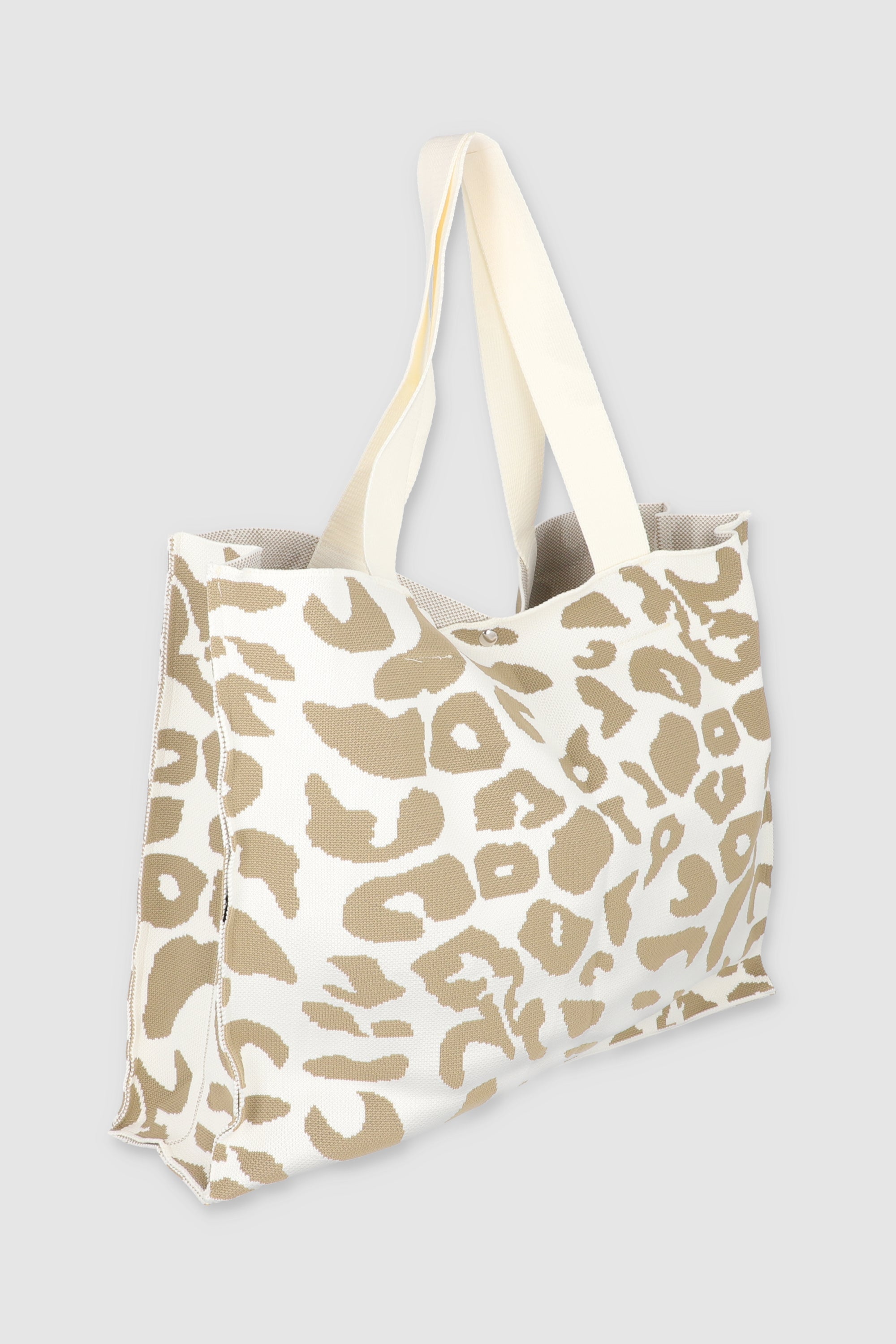 Tote tejida animal print BEIGE