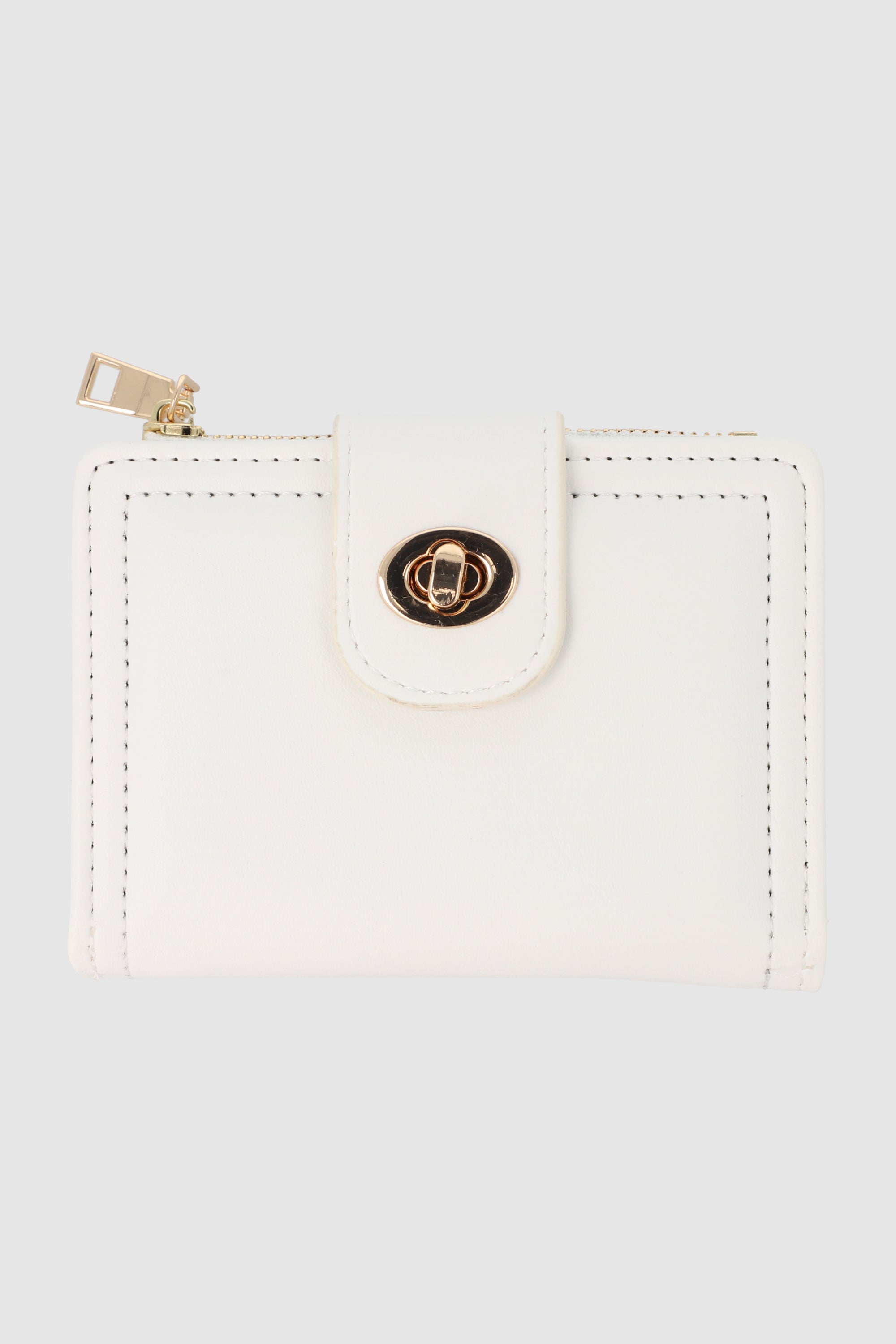 Cartera pequeña broche giratorio BLANCO