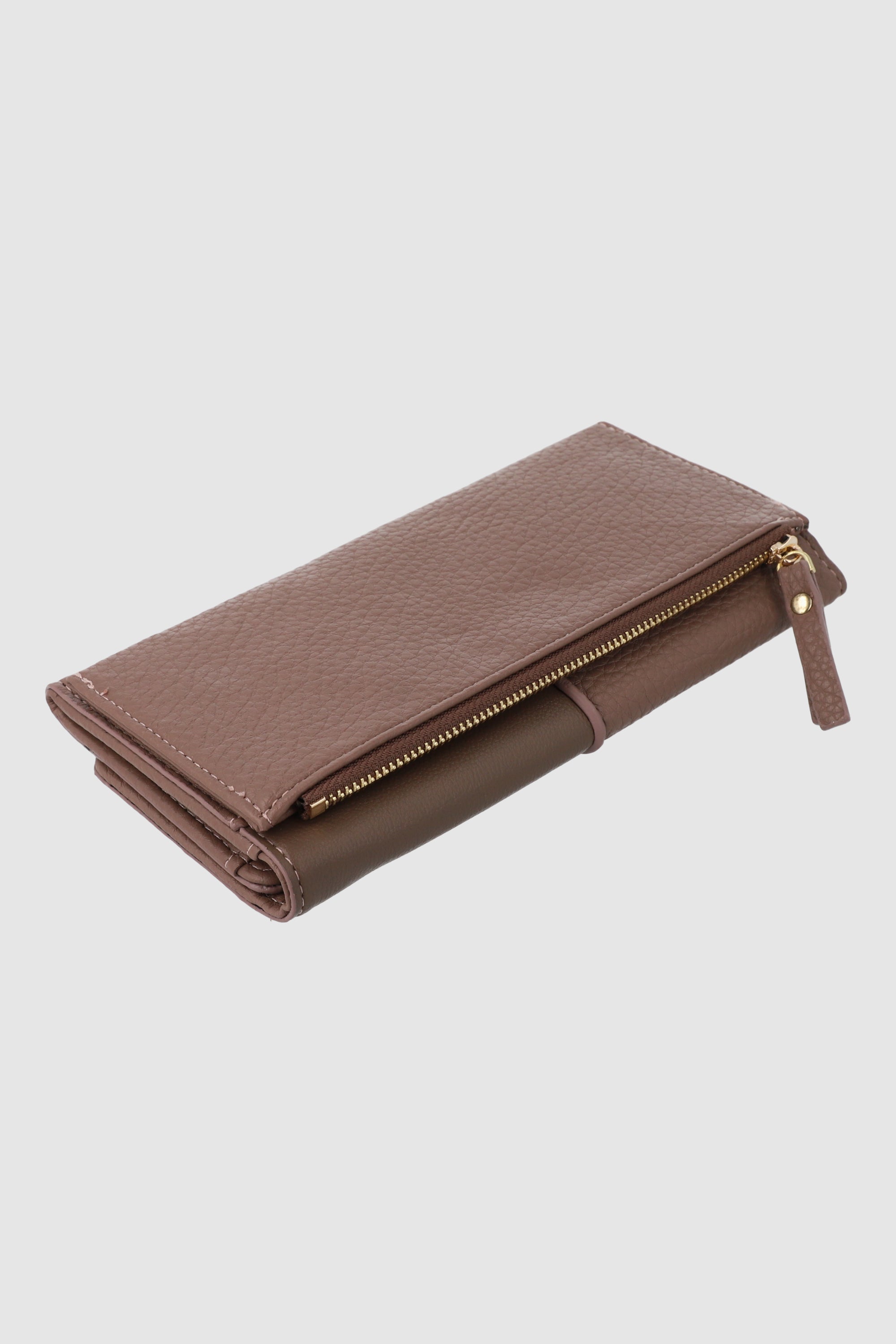 Cartera grande doble textura TAUPE