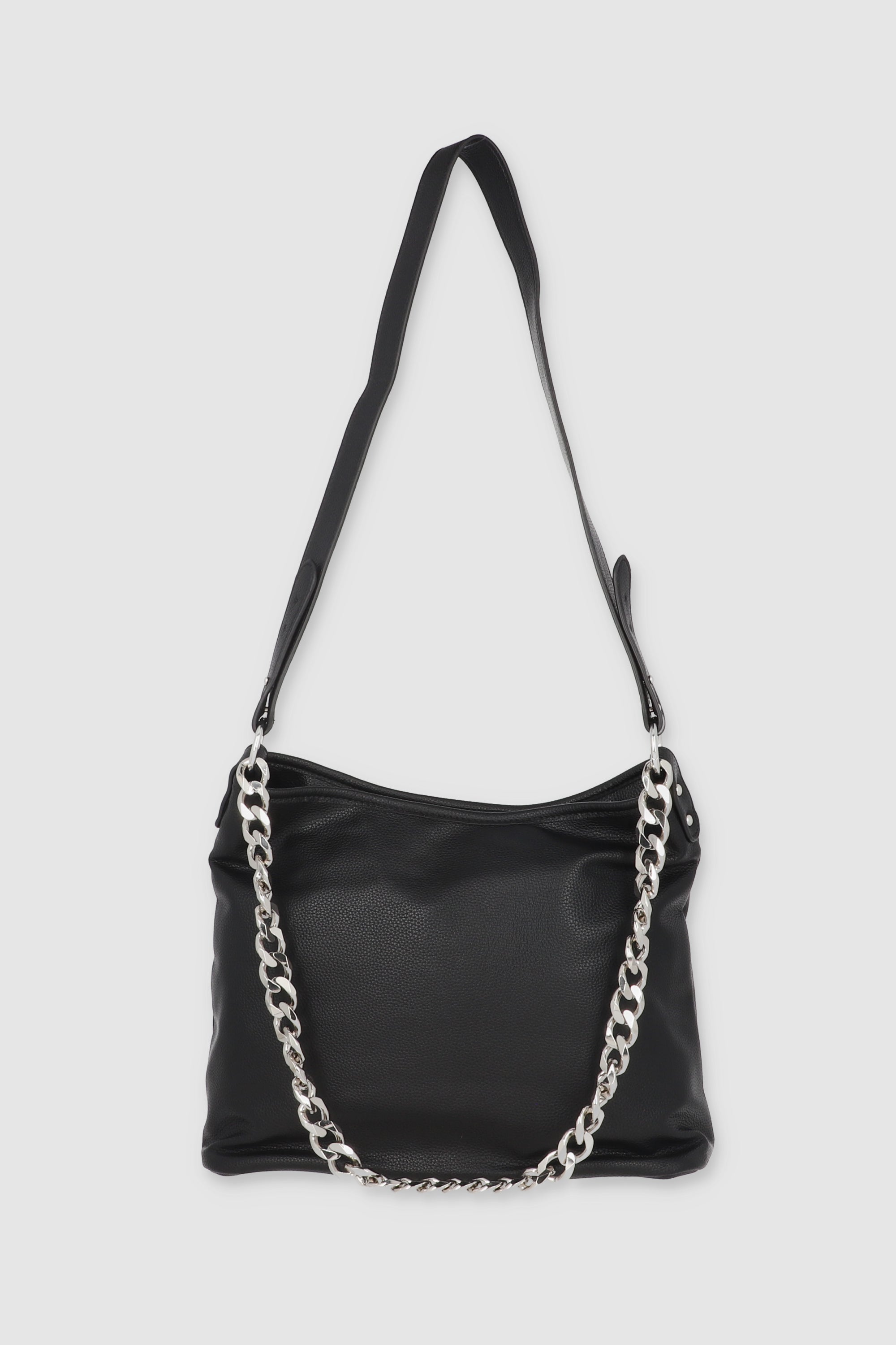 Slouchy chain shoulder bag BLACK