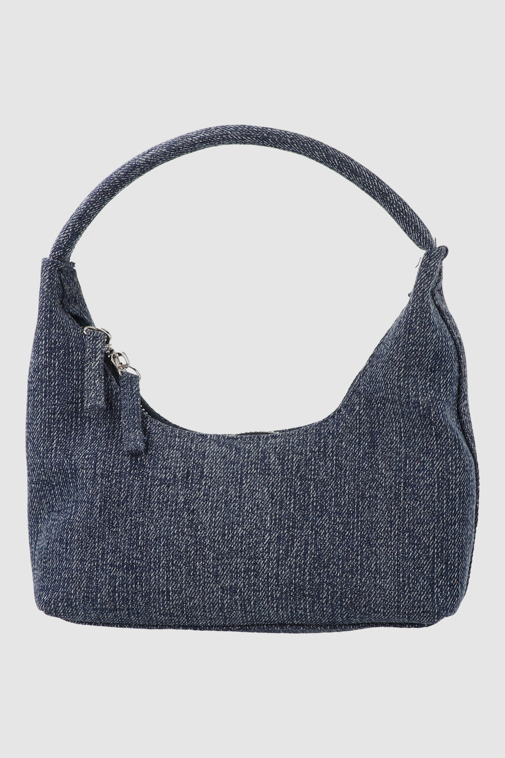 Denim Structure Shoulder Bag Dark Wash