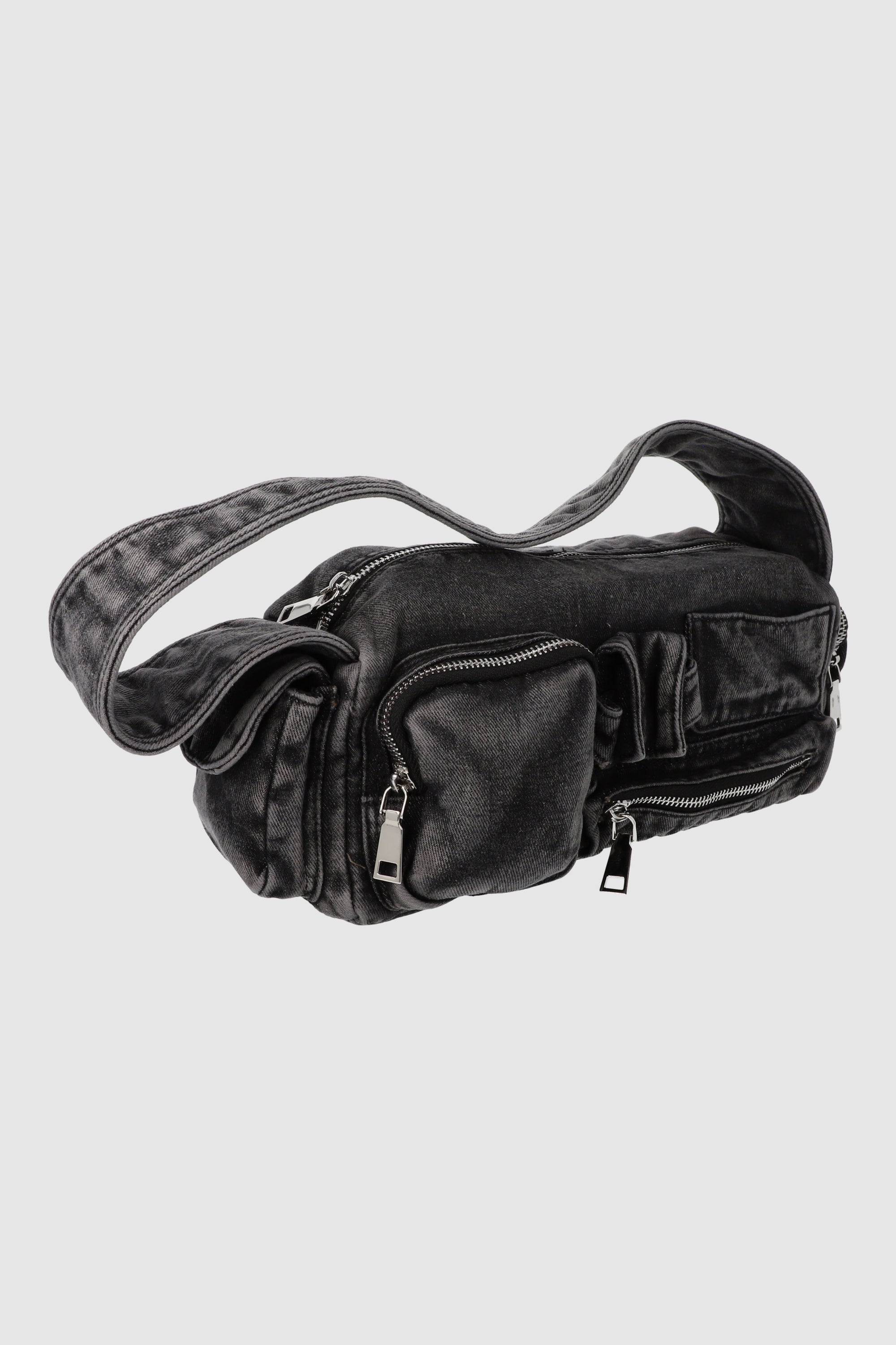 Bolsa de hombro cargo denim NEGRO