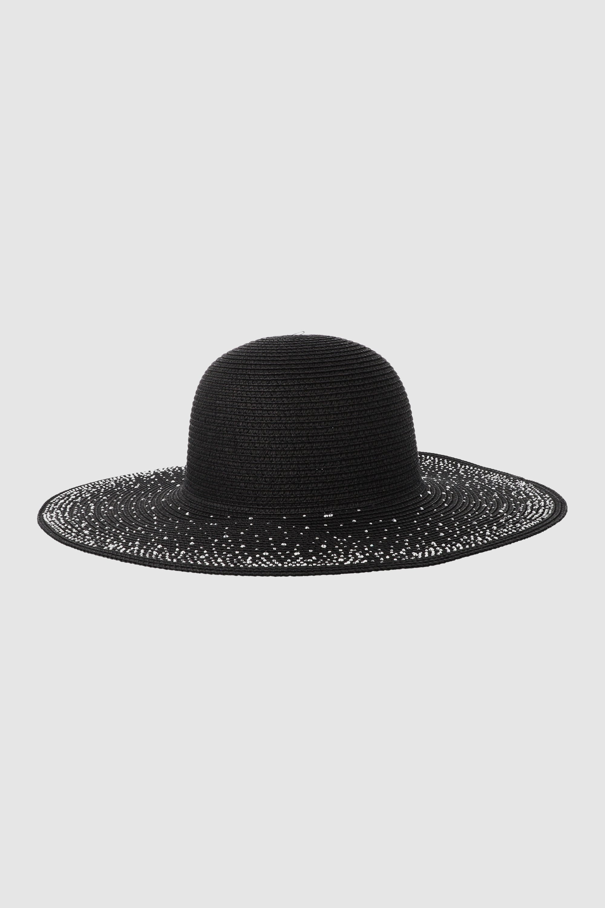 Sombrero floppy aplicación brillo NEGRO