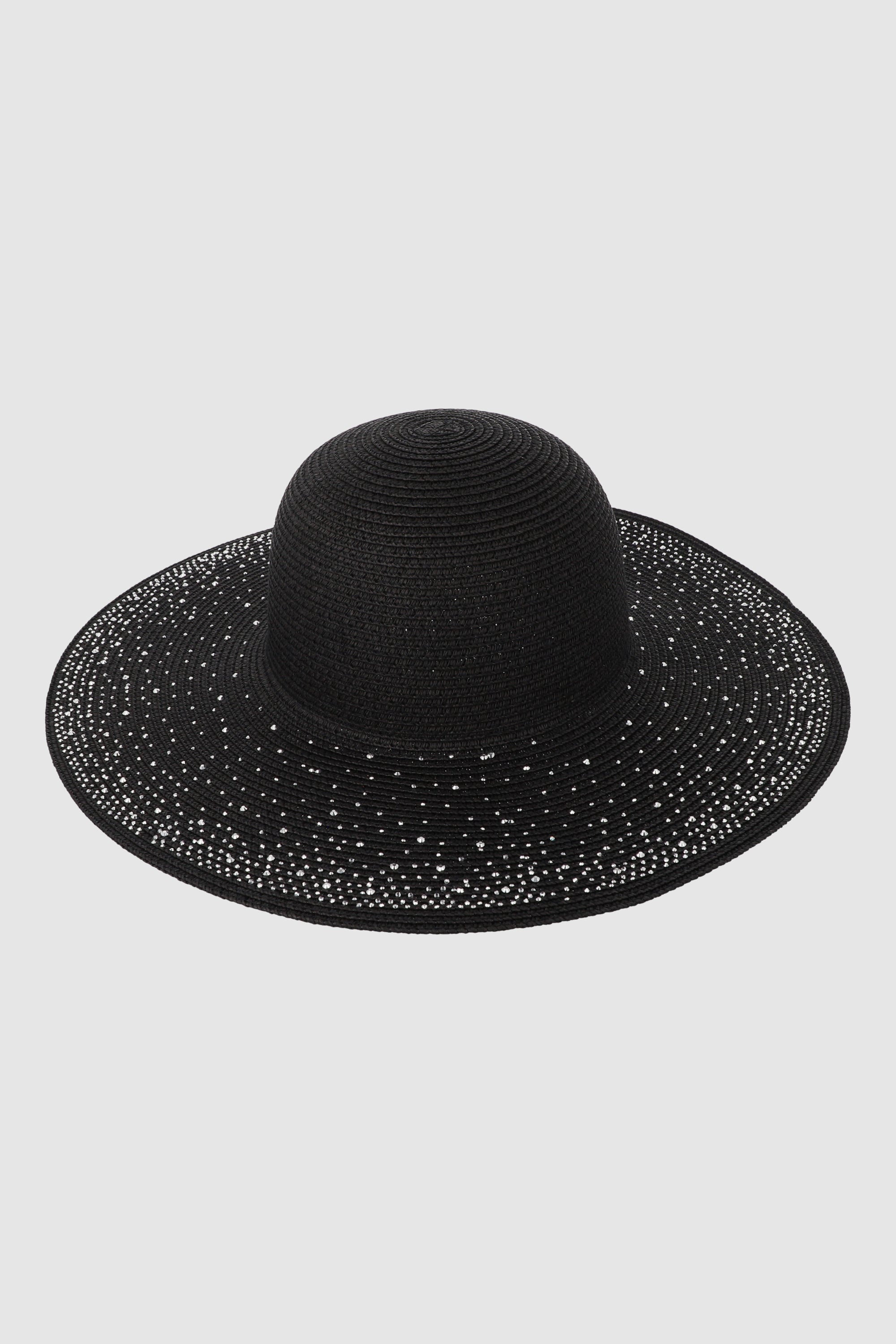 Sombrero floppy aplicación brillo NEGRO