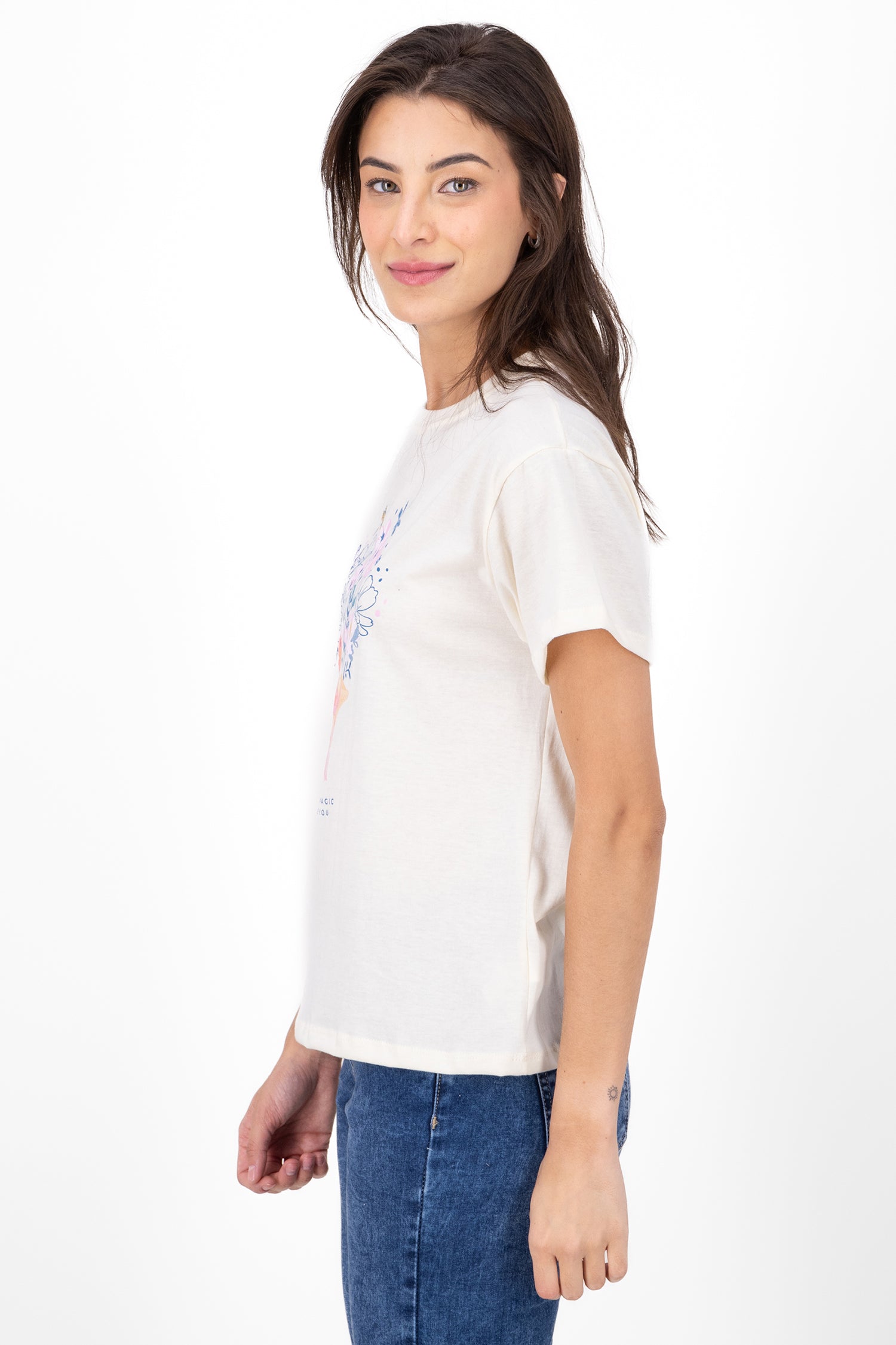 Playera Flores Magic BEIGE