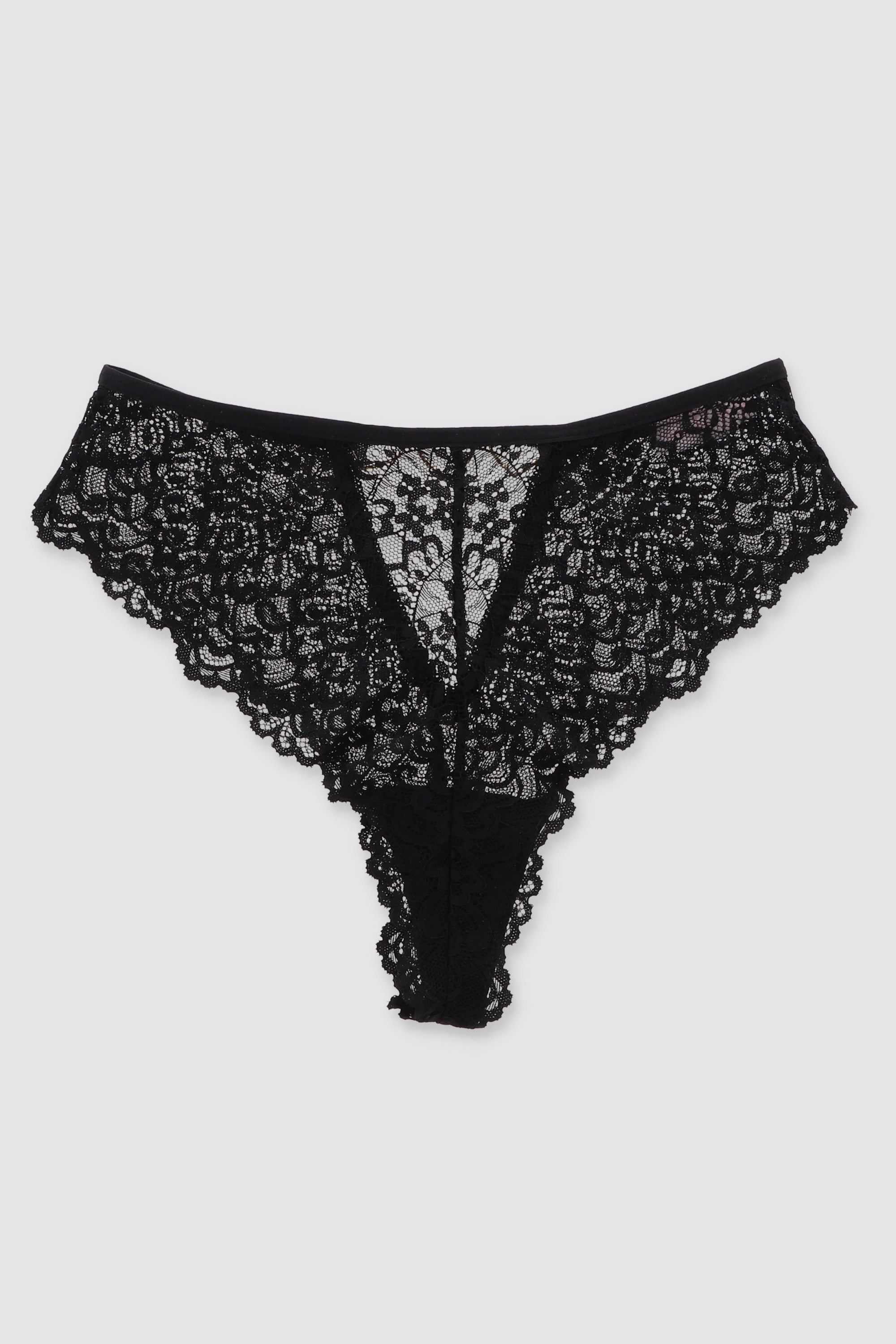 Lace bikini with heart details BLACK