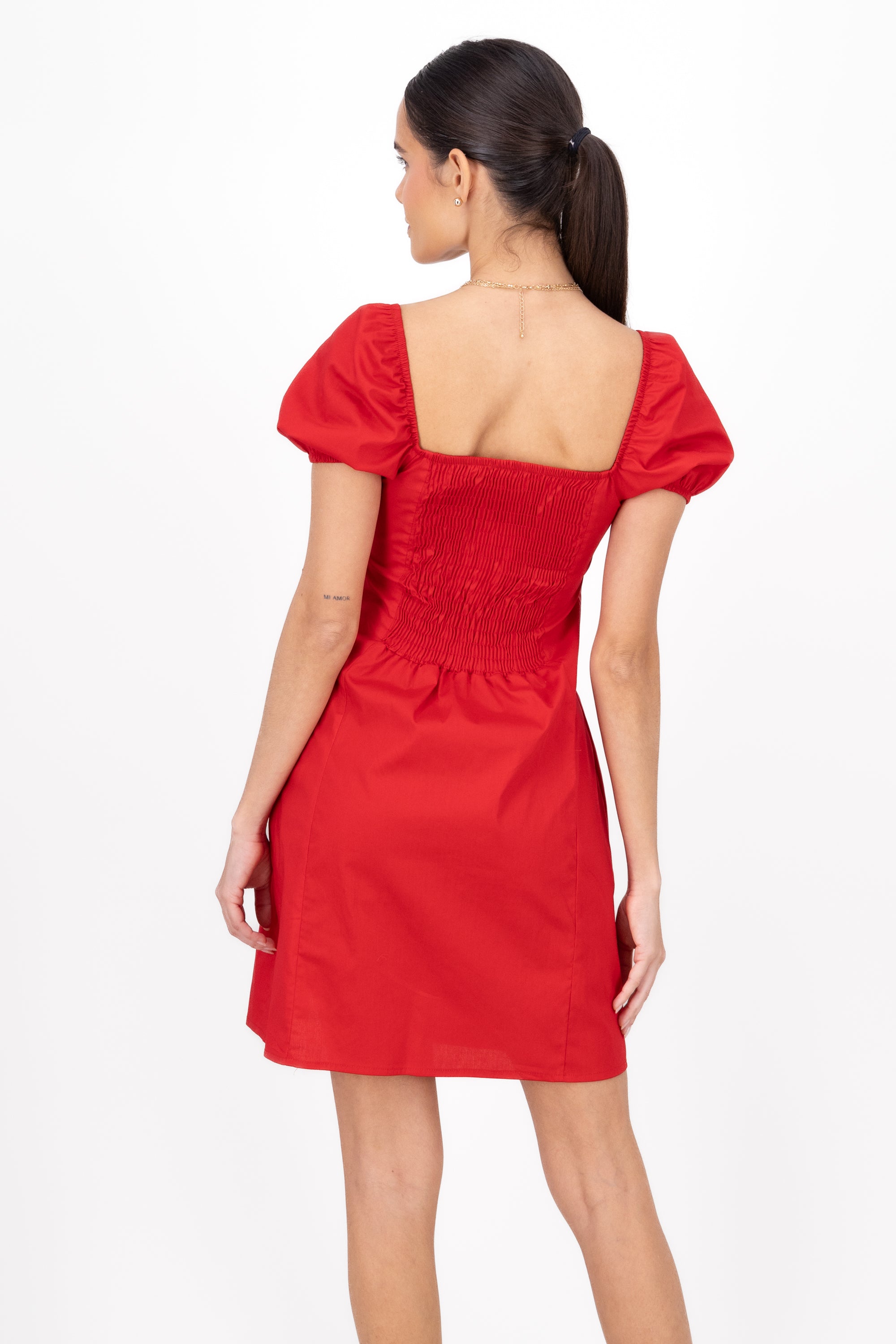 Powed mini dress RED