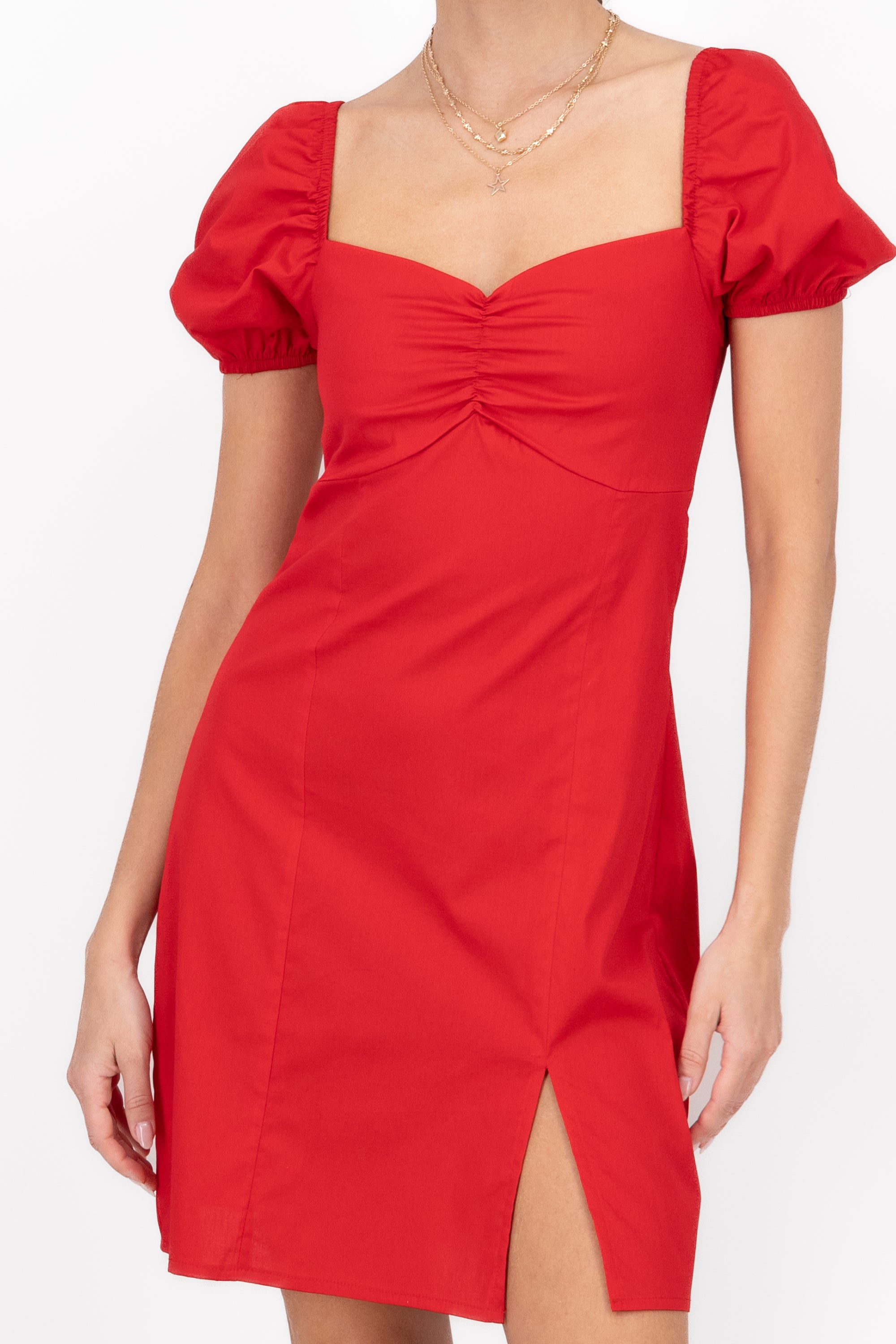 Powed mini dress RED