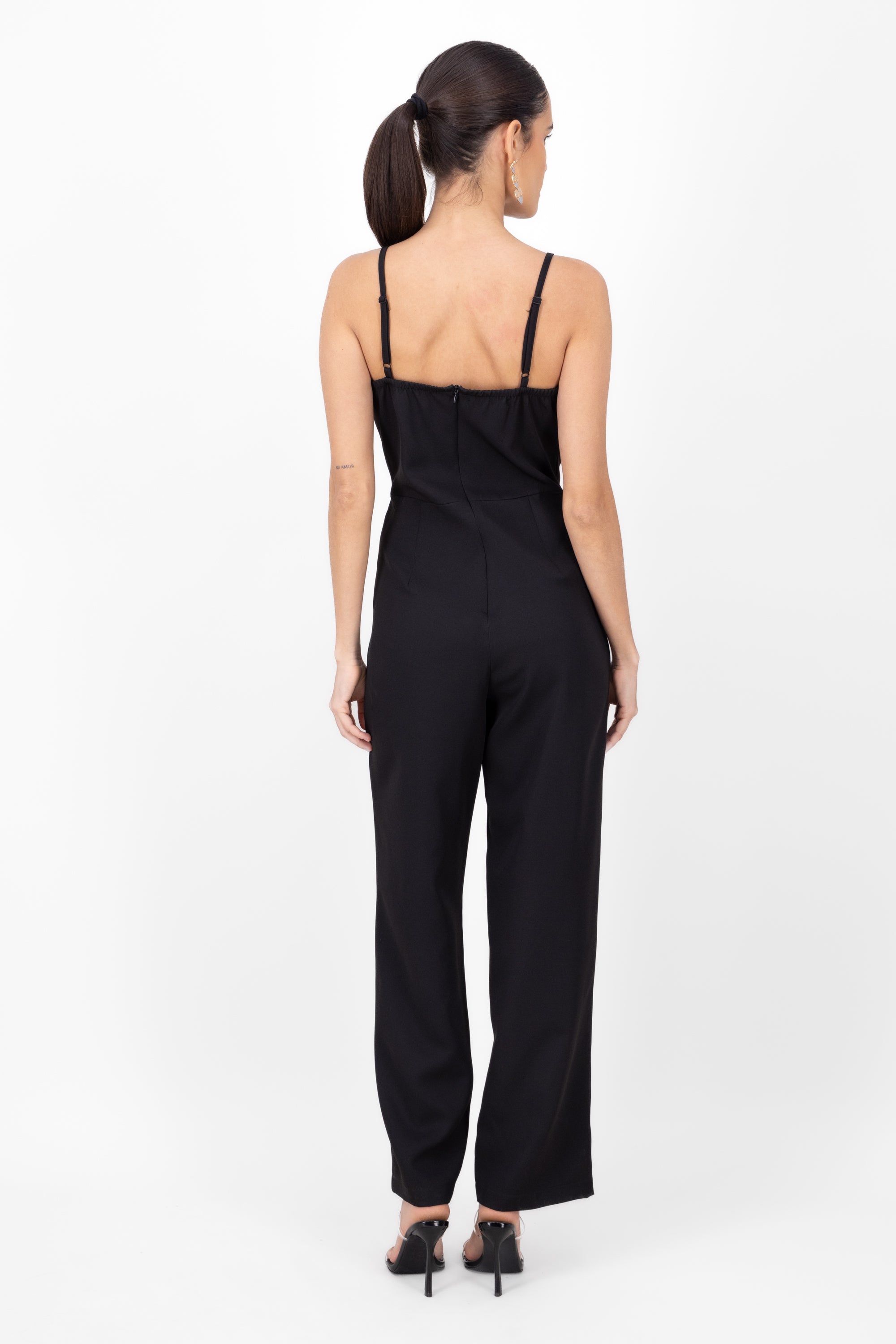 Jumpsuit long braces BLACK