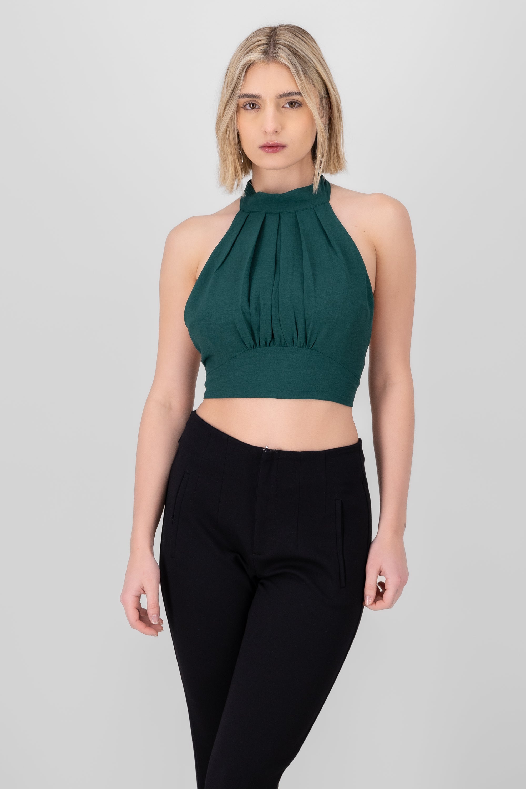 Top Crop Sin Mangas VERDE OBSCURO