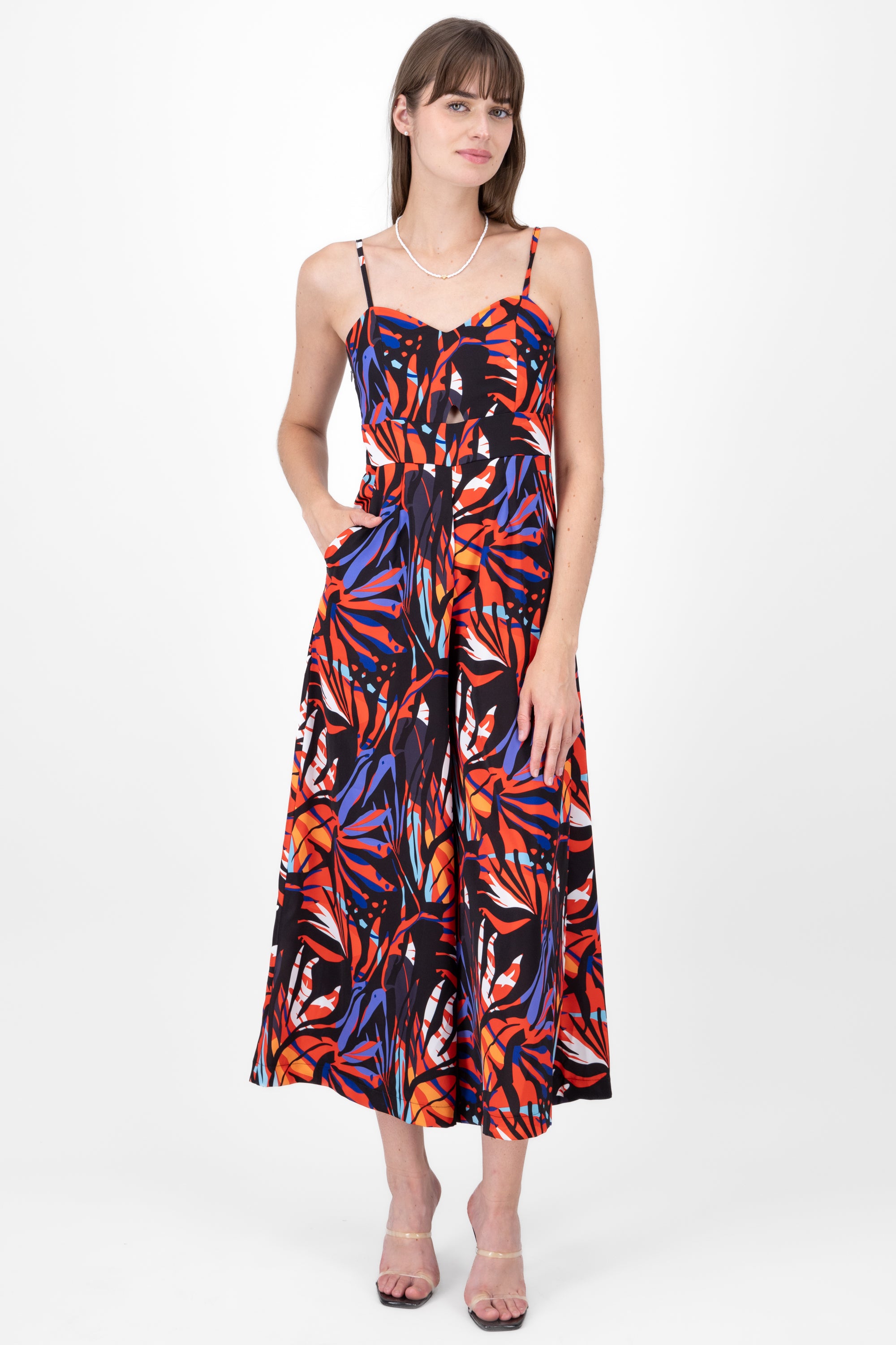 Tropical printed jumpit BLACK