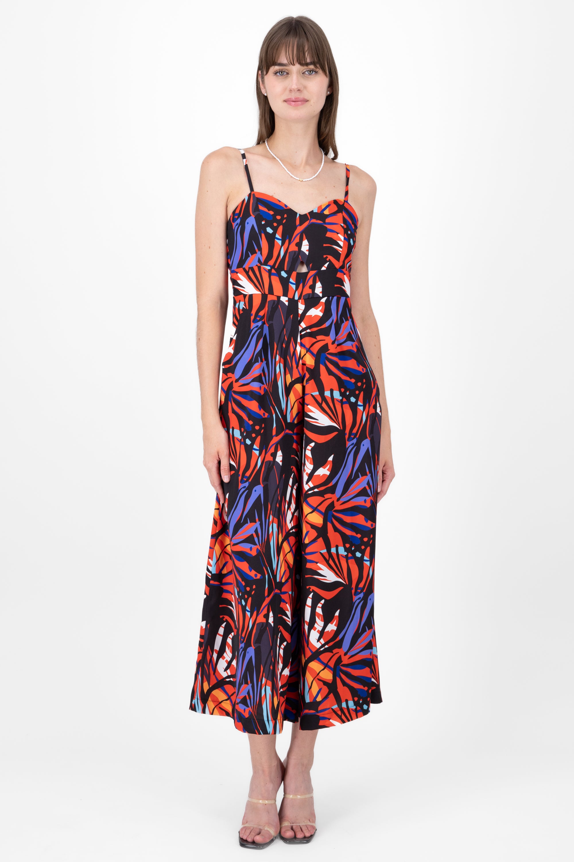 Tropical printed jumpit BLACK