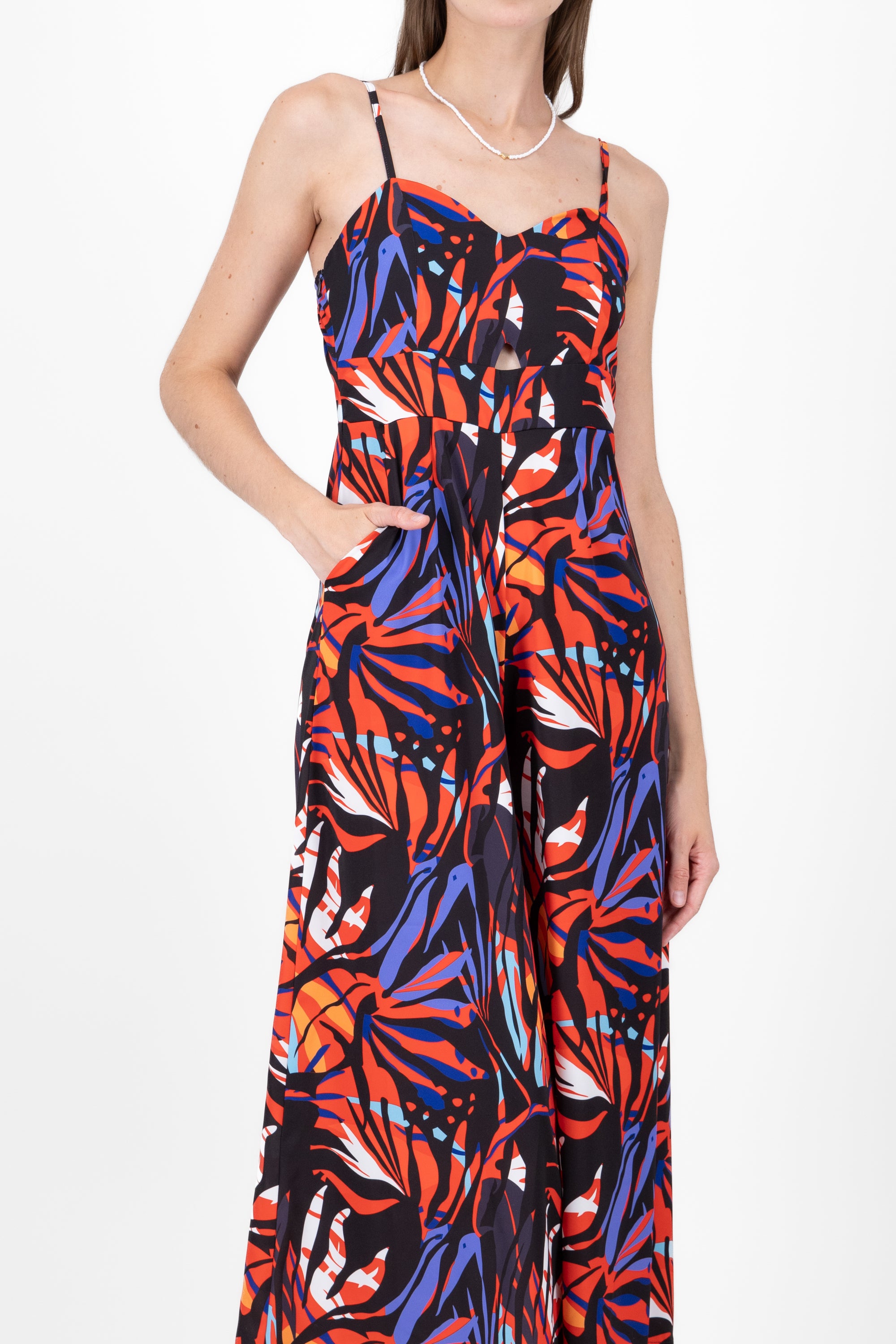 Tropical printed jumpit BLACK