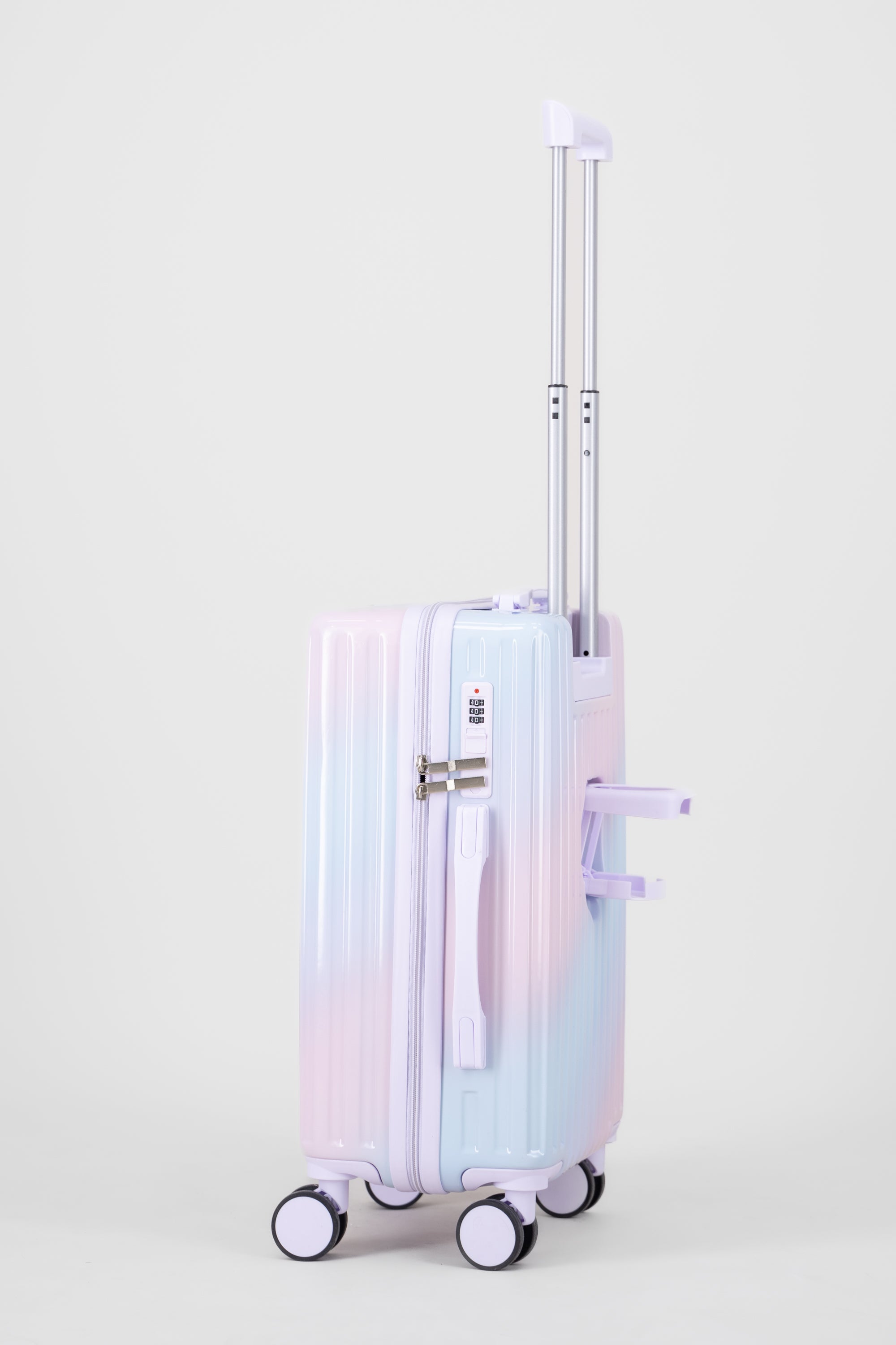 Diagonal degraded striped suitcase MULTICOLORED