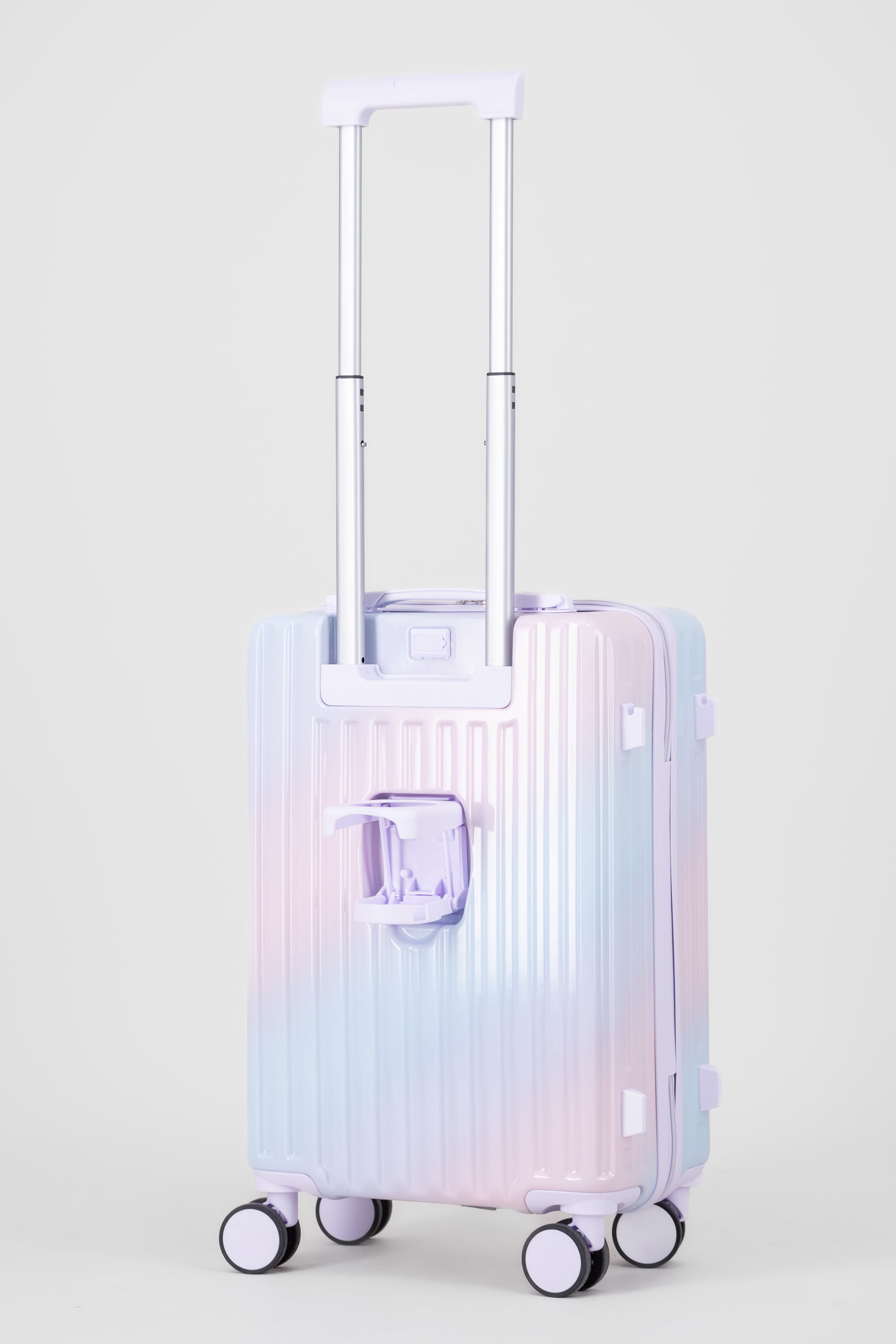 Diagonal degraded striped suitcase MULTICOLORED