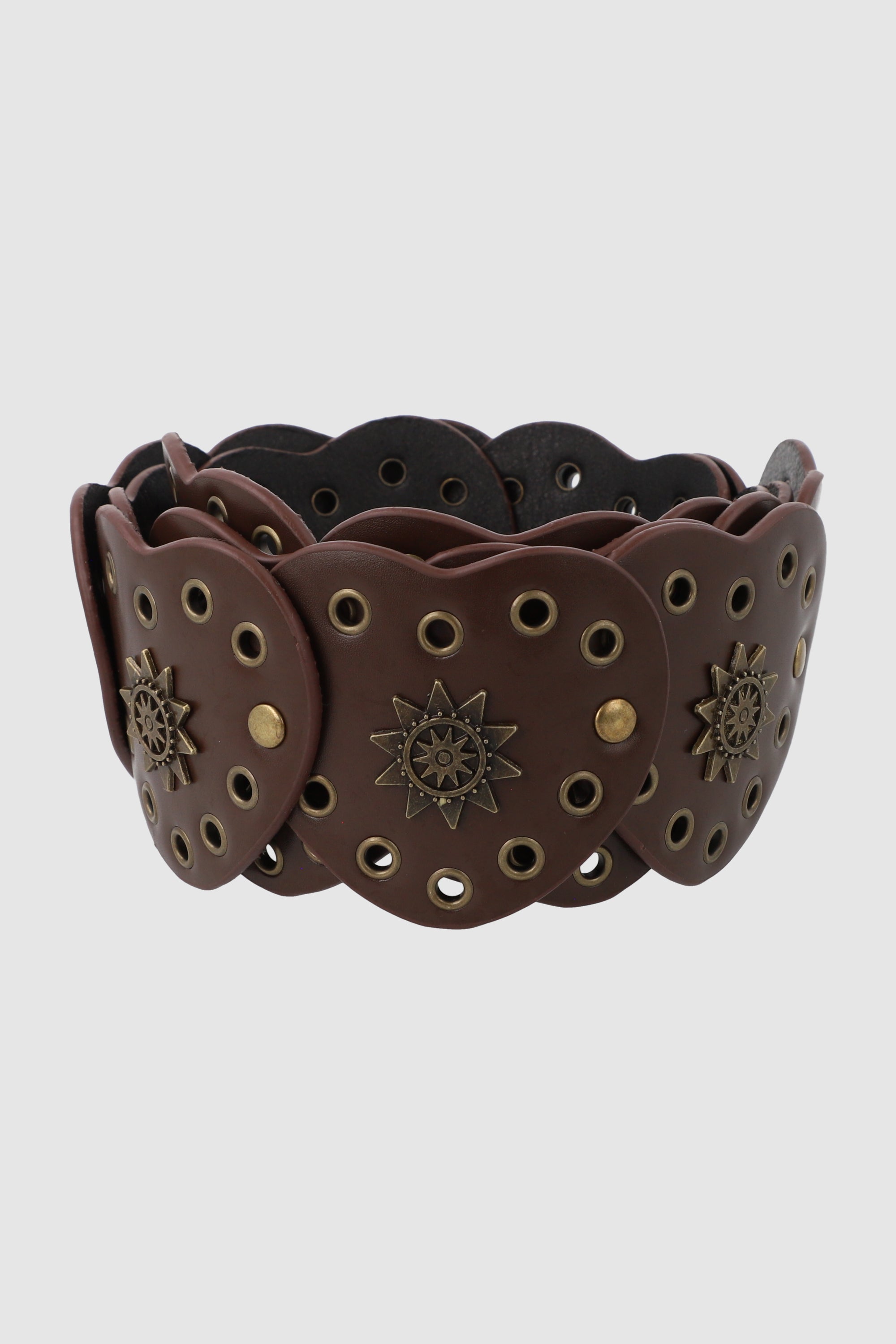 BOHO CORAZON SOL STUDS belt COFFEE