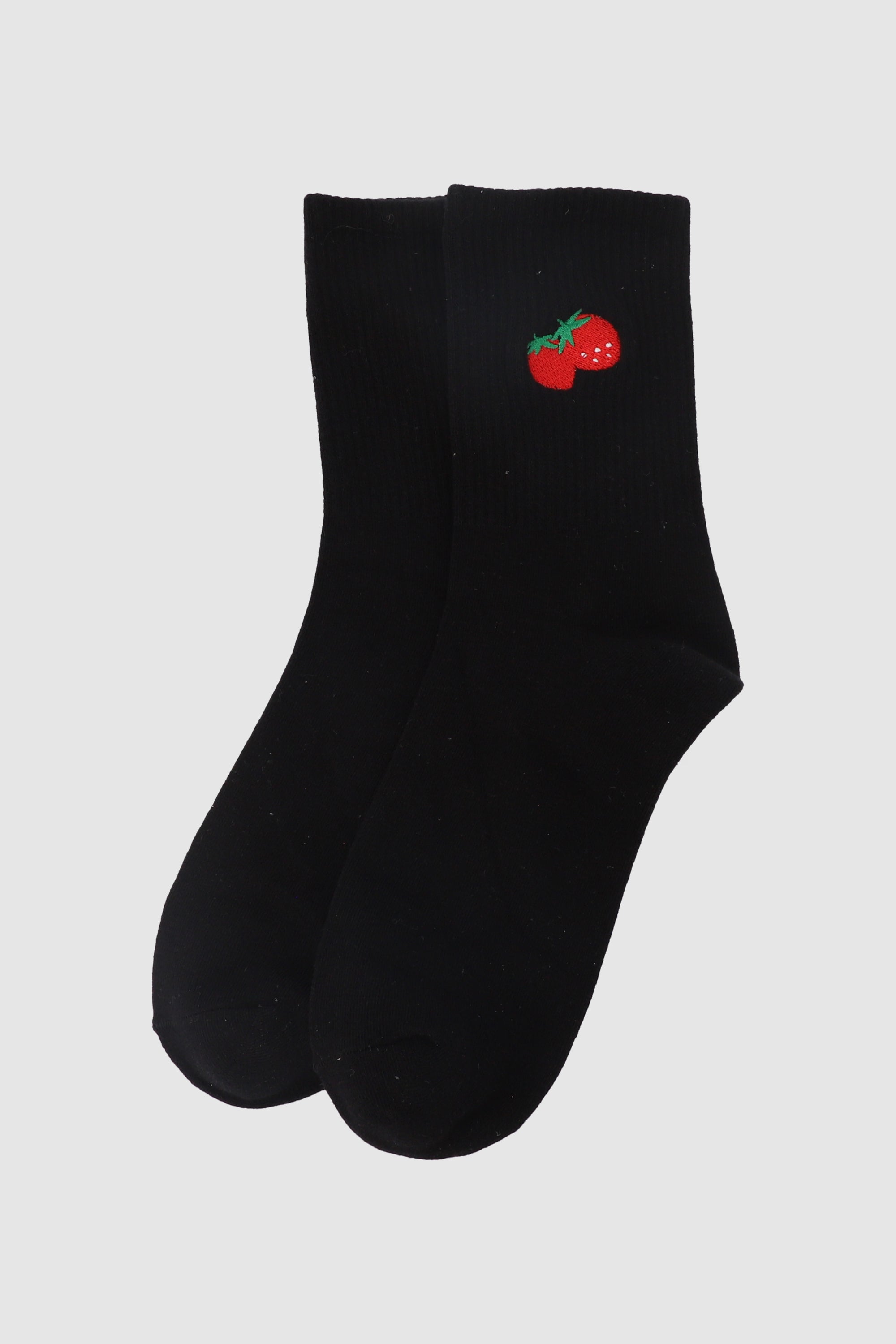 Embroidered fruit sock BLACK