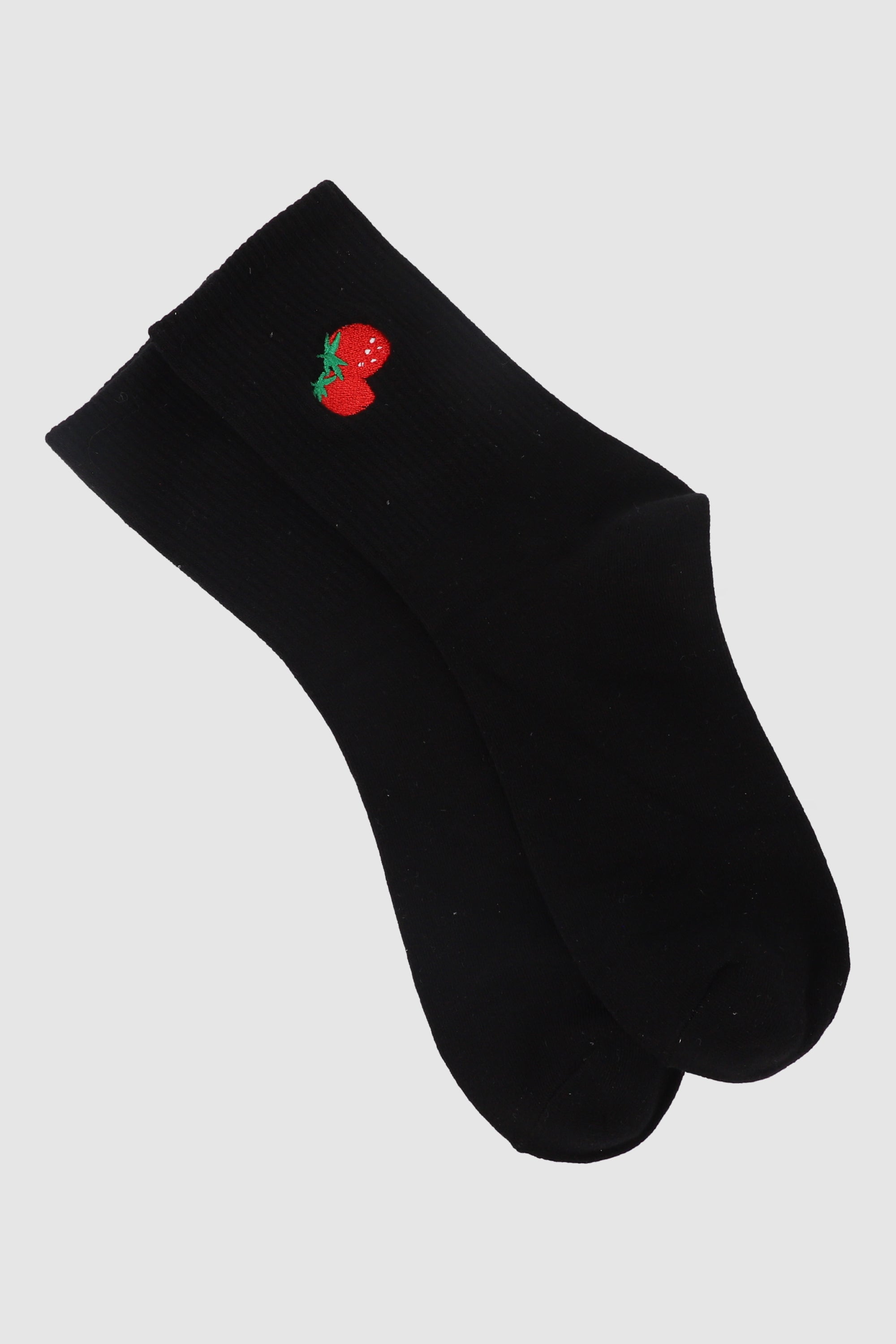 Embroidered fruit sock BLACK