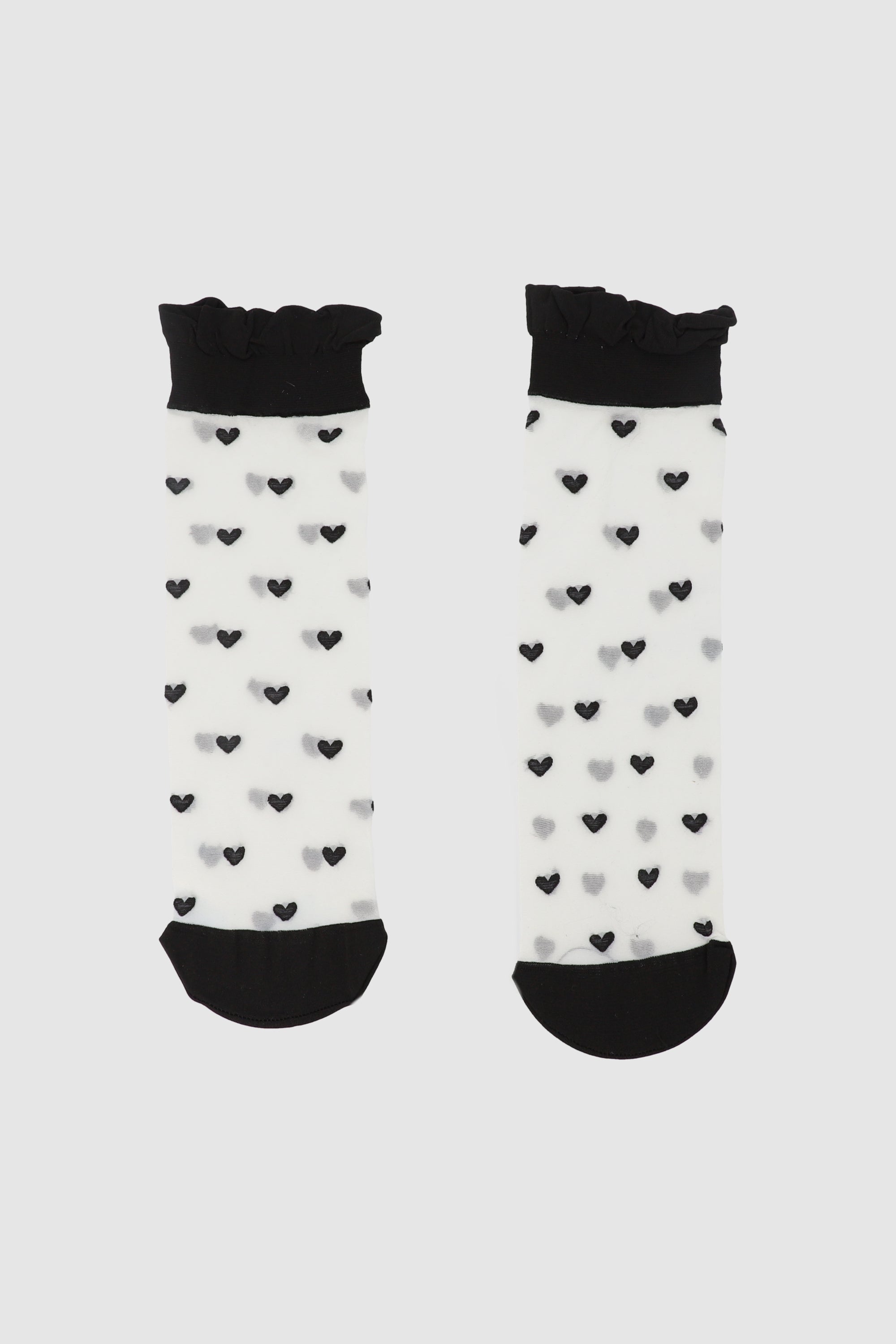 Mesh sock with embroidery BLACK